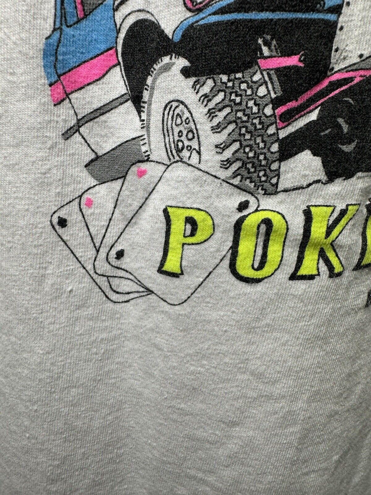 Vintage Pete’s Camp Poker Run T-Shirt 90s White Dbl Sided Hanes XL 