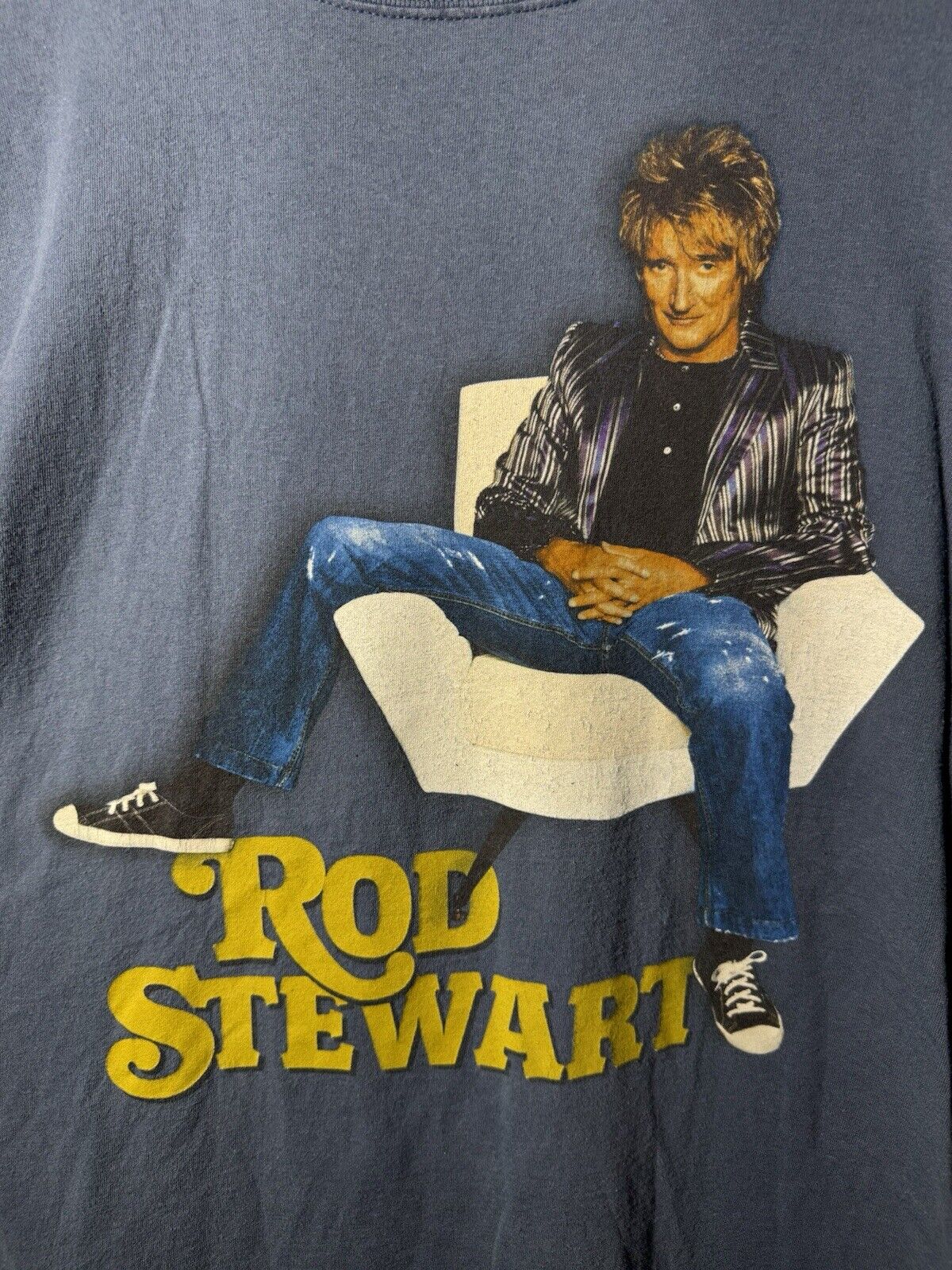 Vintage Rod Stewart Rocks His Greatest Hits 2008 Tour T-Shirt Adult XL Rock Y2K 