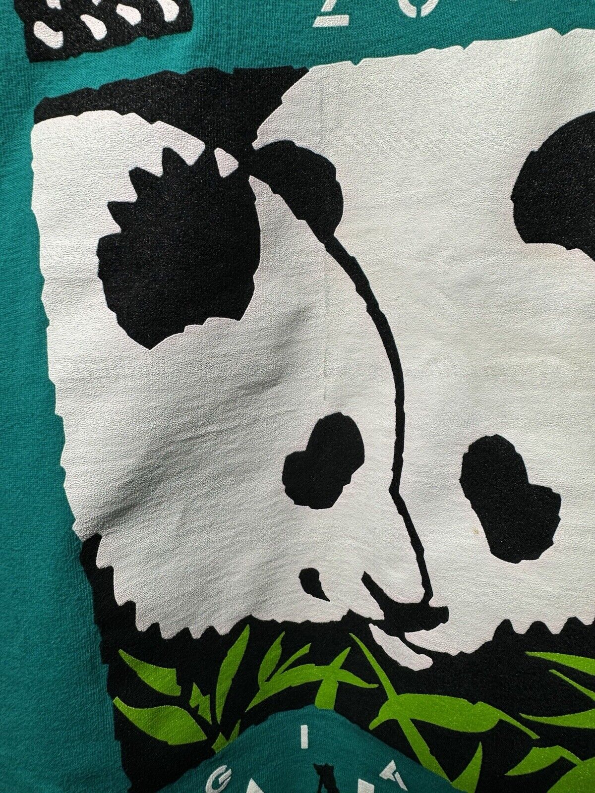 Vtg San Diego Zoo Giant Pandas Mens Teal T Shirt L Hanes Beefy 90s Tim Reamer