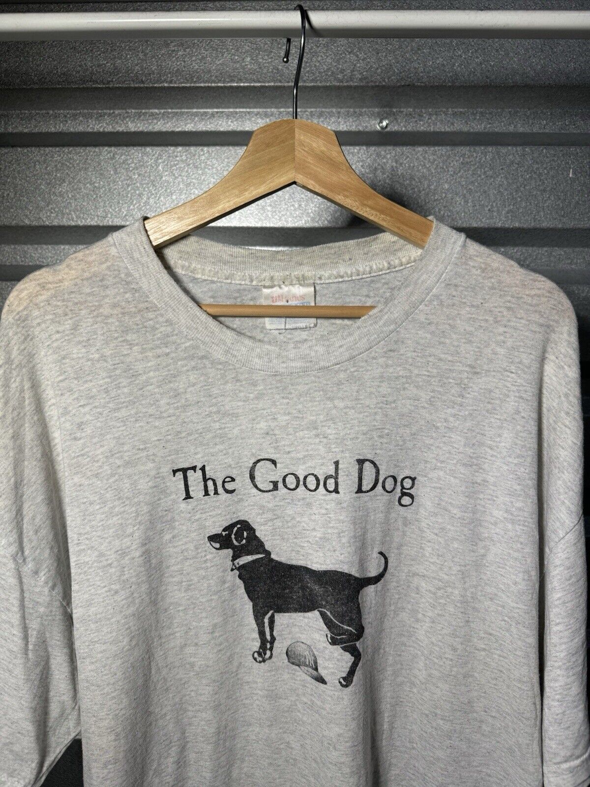 Vintage The Good Dog Yankees T-Shirt Sz XL Gray Paper Thin Hanes Funny 