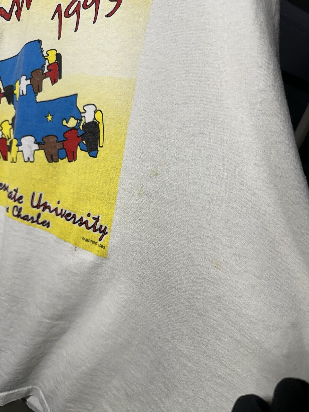 Vintage 1993 Mcneese State University T-Shirt Sz XXL White Teen Institute USA