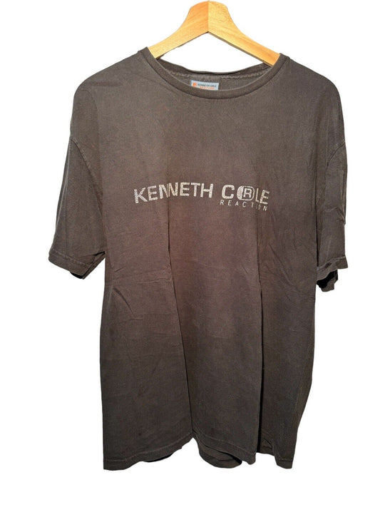 VINTAGE Kenneth Cole Reaction Mens Crew Neck Oversize T-Shirt Size XL Black 