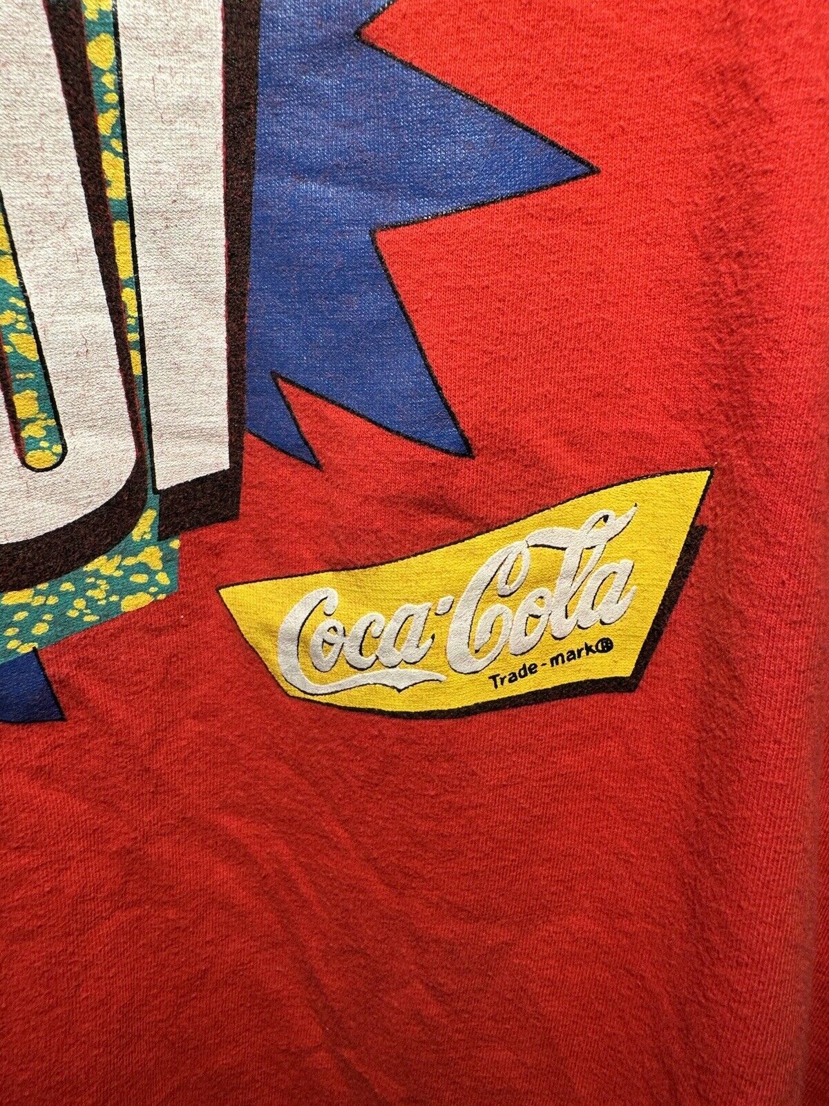 Vintage Coca-Cola Wipeout T-Shirt Men’s Large Red Single Stitched Very Rare 