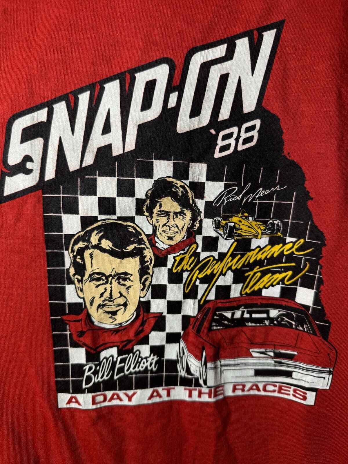 Vintage Snap On Tools Racing T-Shirt Single Stitch Red 1988 Size XL Rare 