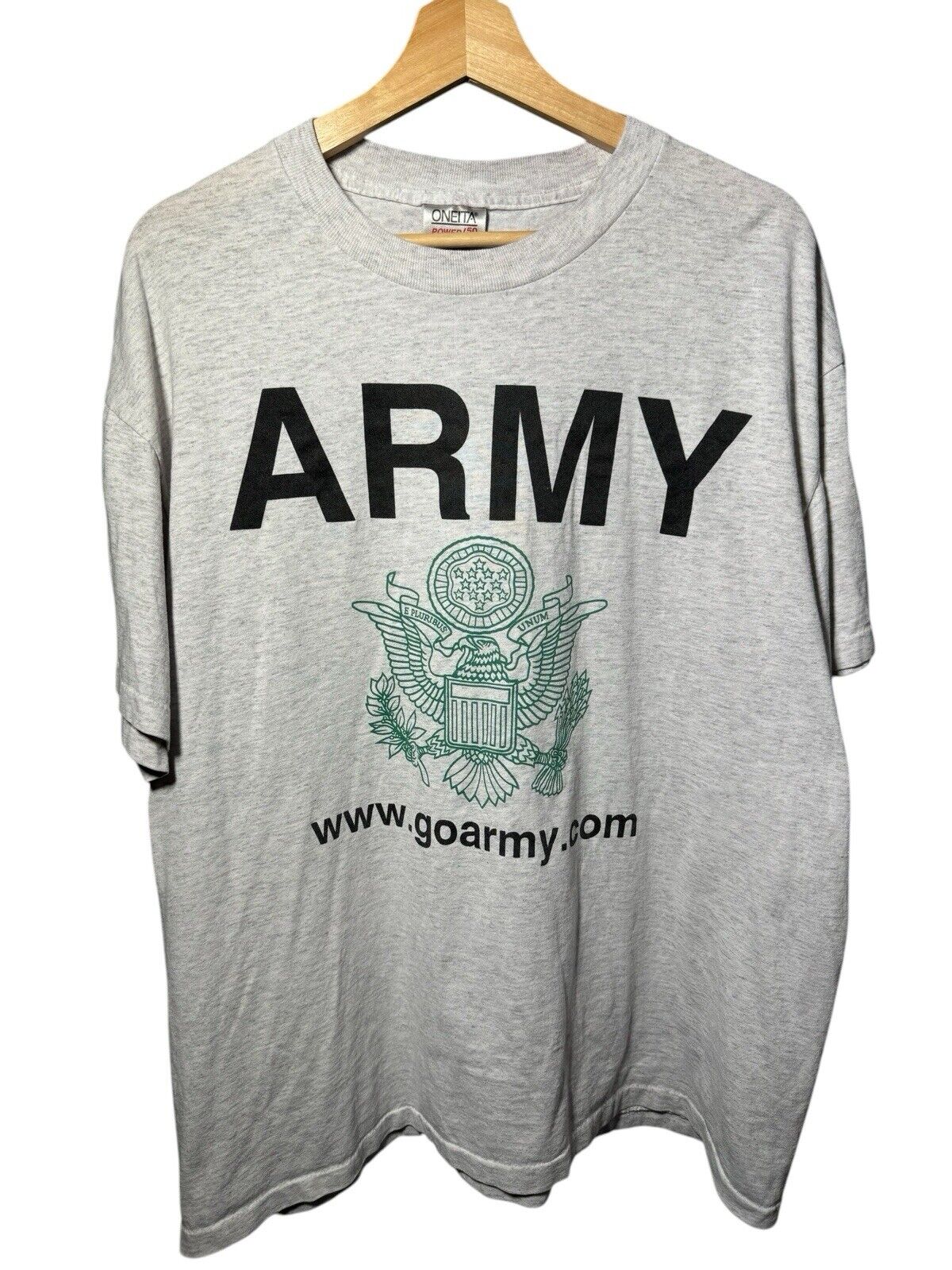 Vintage Single Stitch Army T Shirt Size XL Goarmy.com