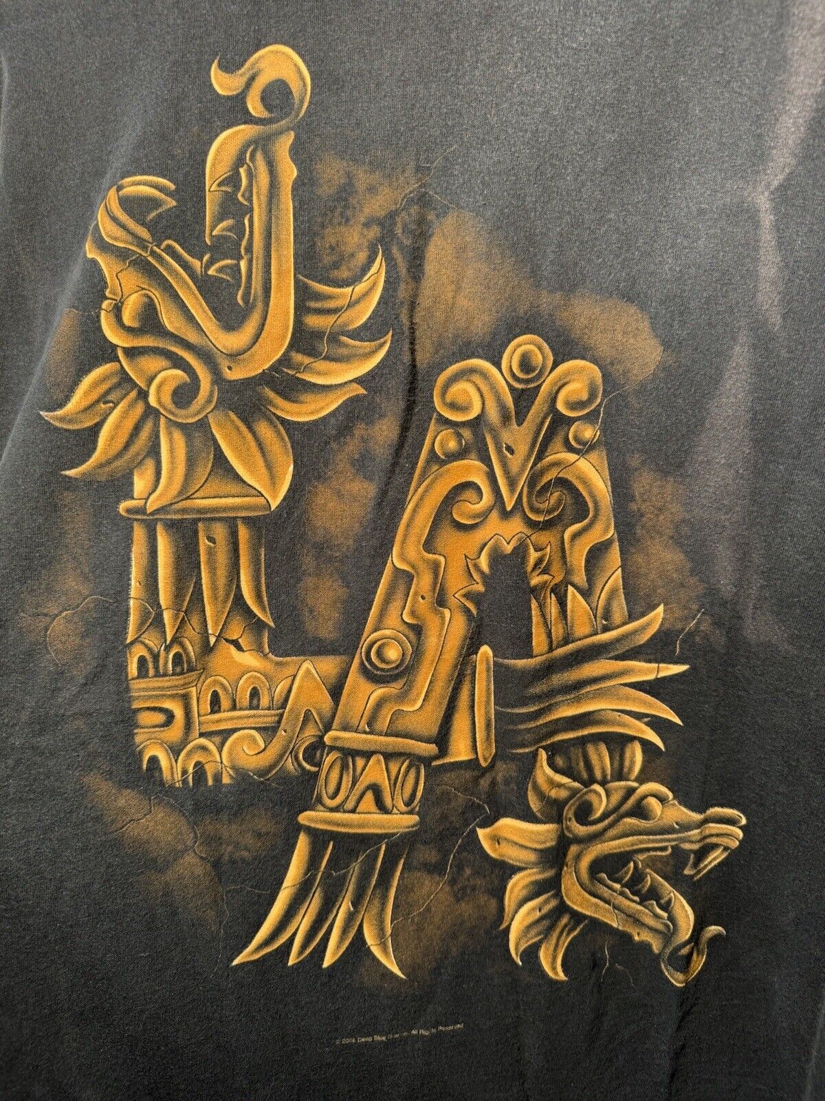 Vintage Aztec Roots LA T-Shirt 2008 Size XL Black AllStyle Double Sided  