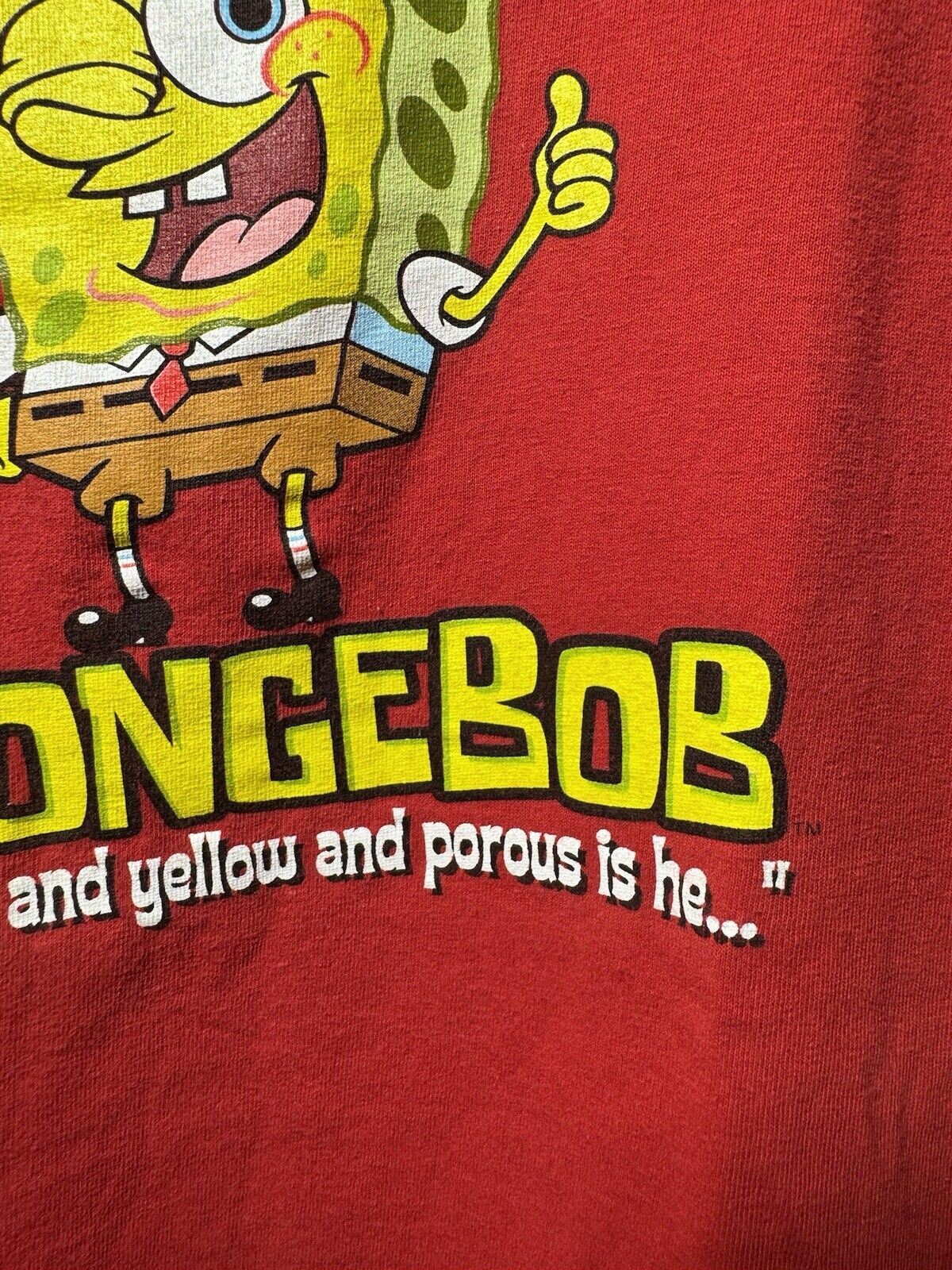 Vintage 2002 Spongebob Squarepants Nickelodeon Red Cartoon Shirt Y2K M