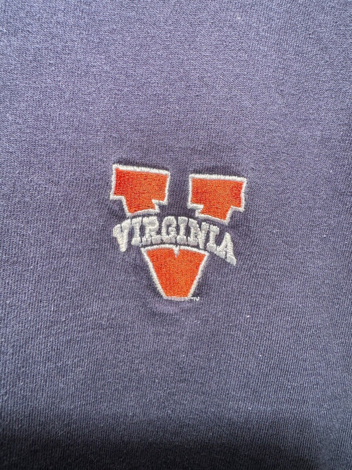 Vintage University Of Virginia Blue T-Shirt Sz L Embroidered Made in USA 