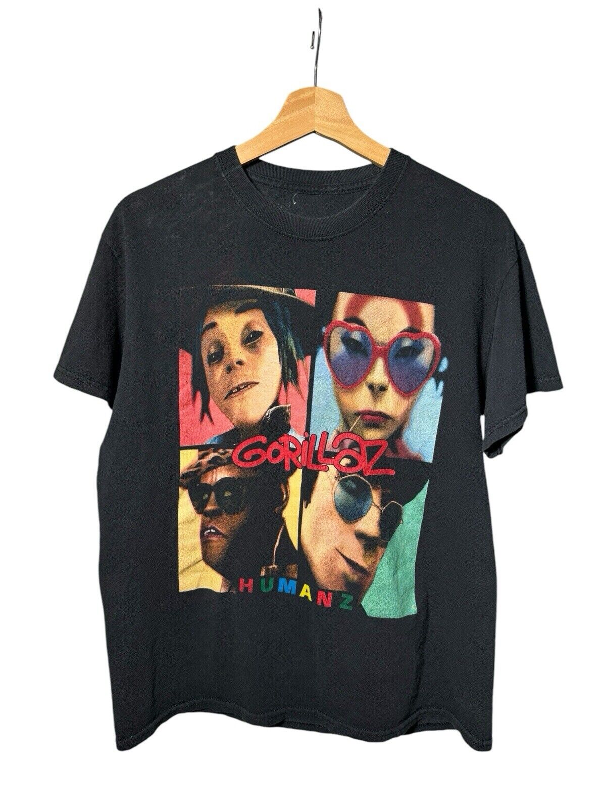 Rare Vintage The Gorillaz Band T-Shirt M 2000s Original Poster Art Tee Band 