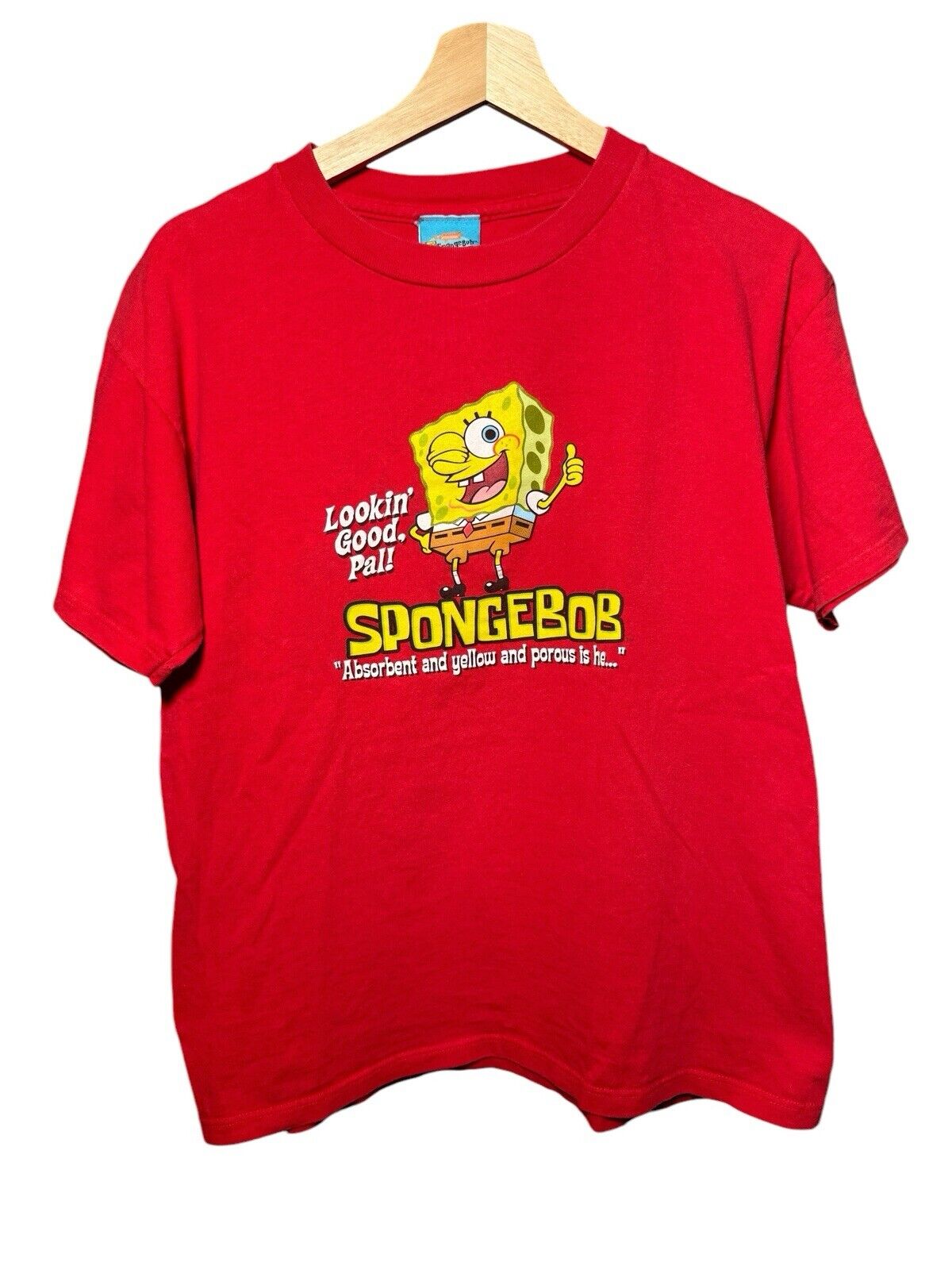 Vintage 2002 Spongebob Squarepants Nickelodeon Red Cartoon Shirt Y2K M