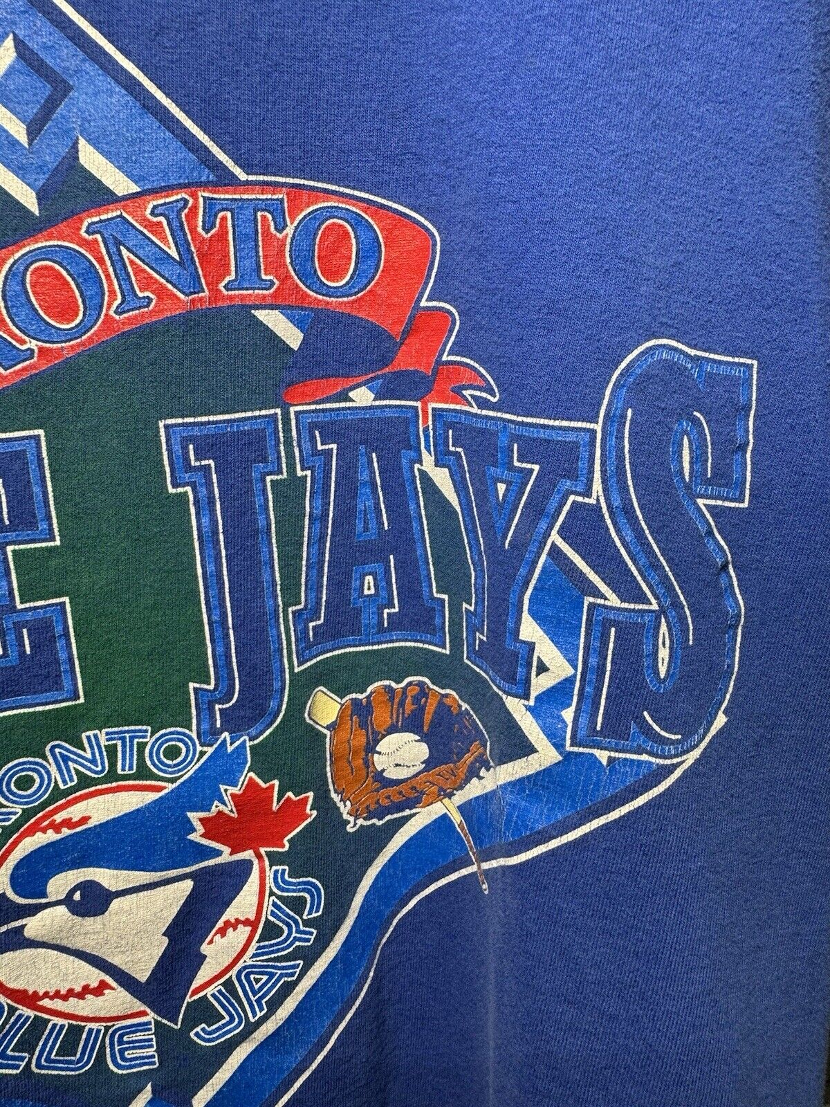 Vintage 90s Toronto Blue Jays T-Shirt Blue Sz Medium Nutmeg MLB 