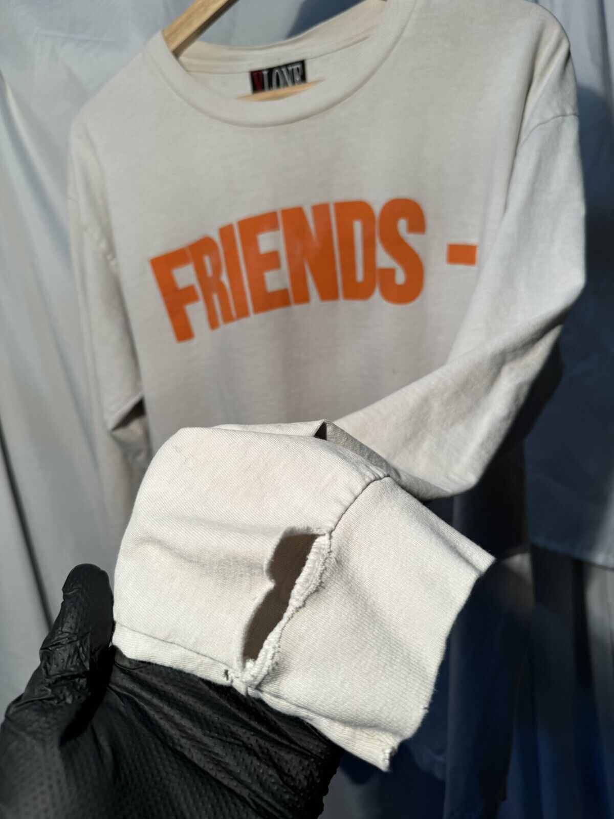 Vintage OG VLONE Friends Long Sleeve T-Shirt Size Large White Double Sided