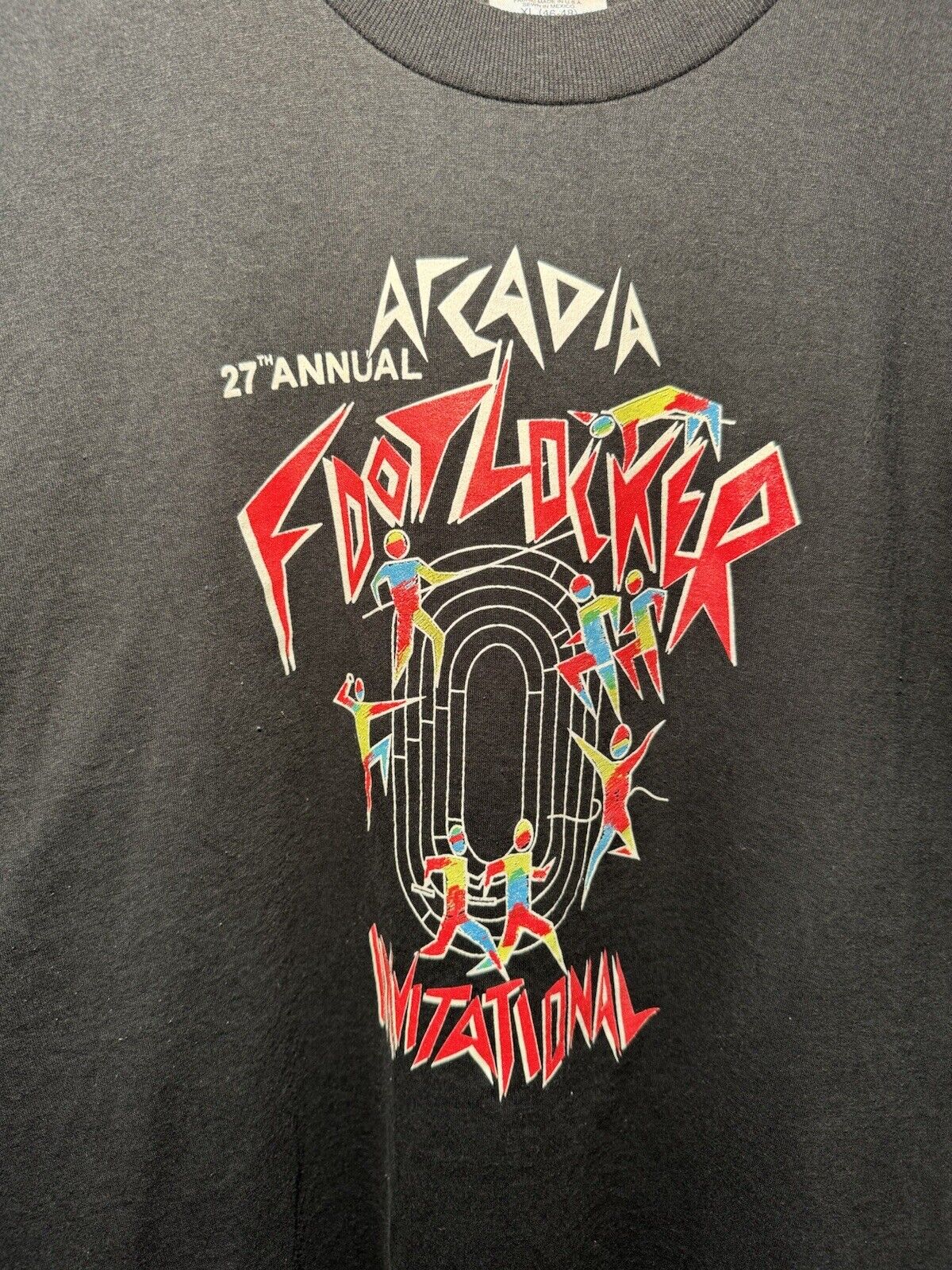 VTG 1995 Footlocker Arcadia Invitational Track Meet T-Shirt 27th Annual RARE 