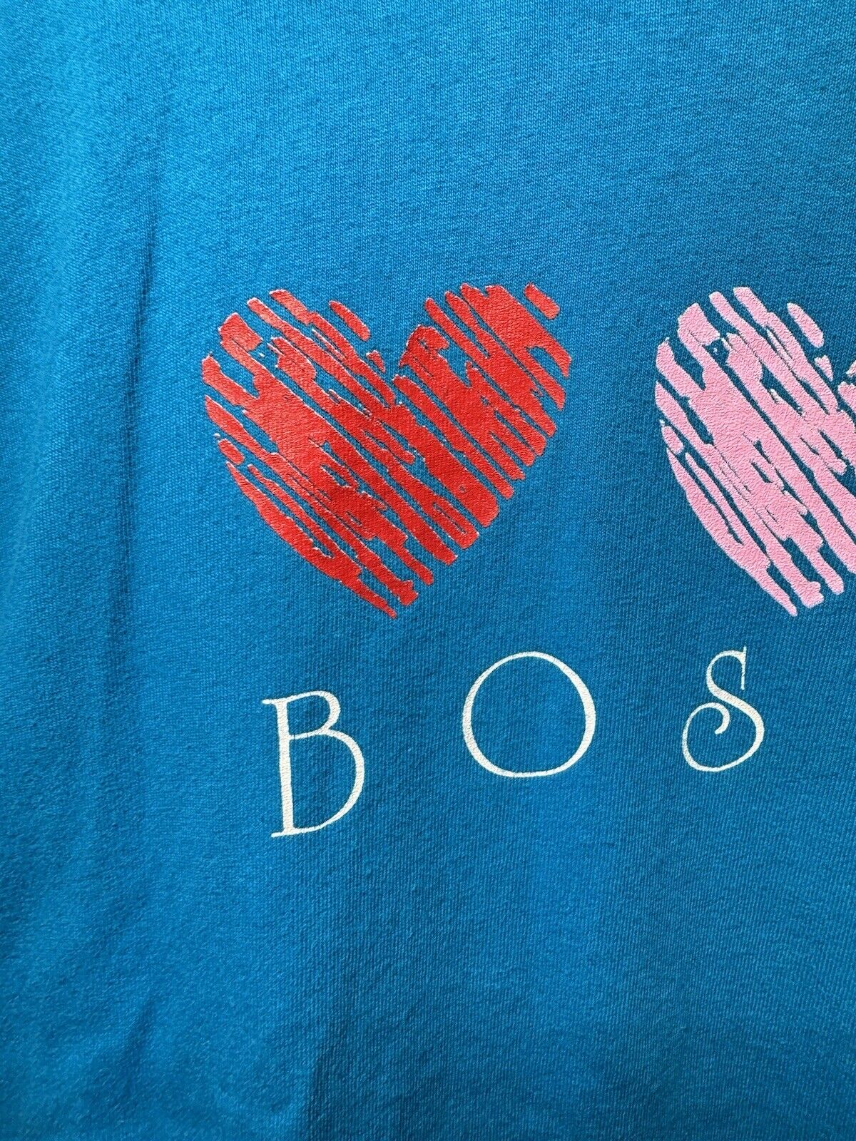 Vintage Boston T-Shirt 90’s Sz L Stedman Made In USA Heart Single Stitch 