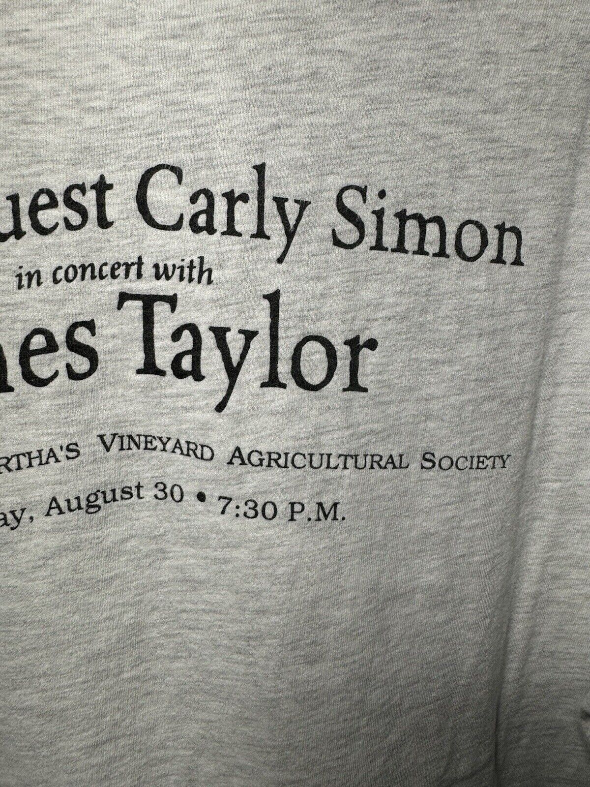 Vtg Livestock 1995 Carly Simon James Taylor Martha’s Vineyard Concert T-Shirt XL