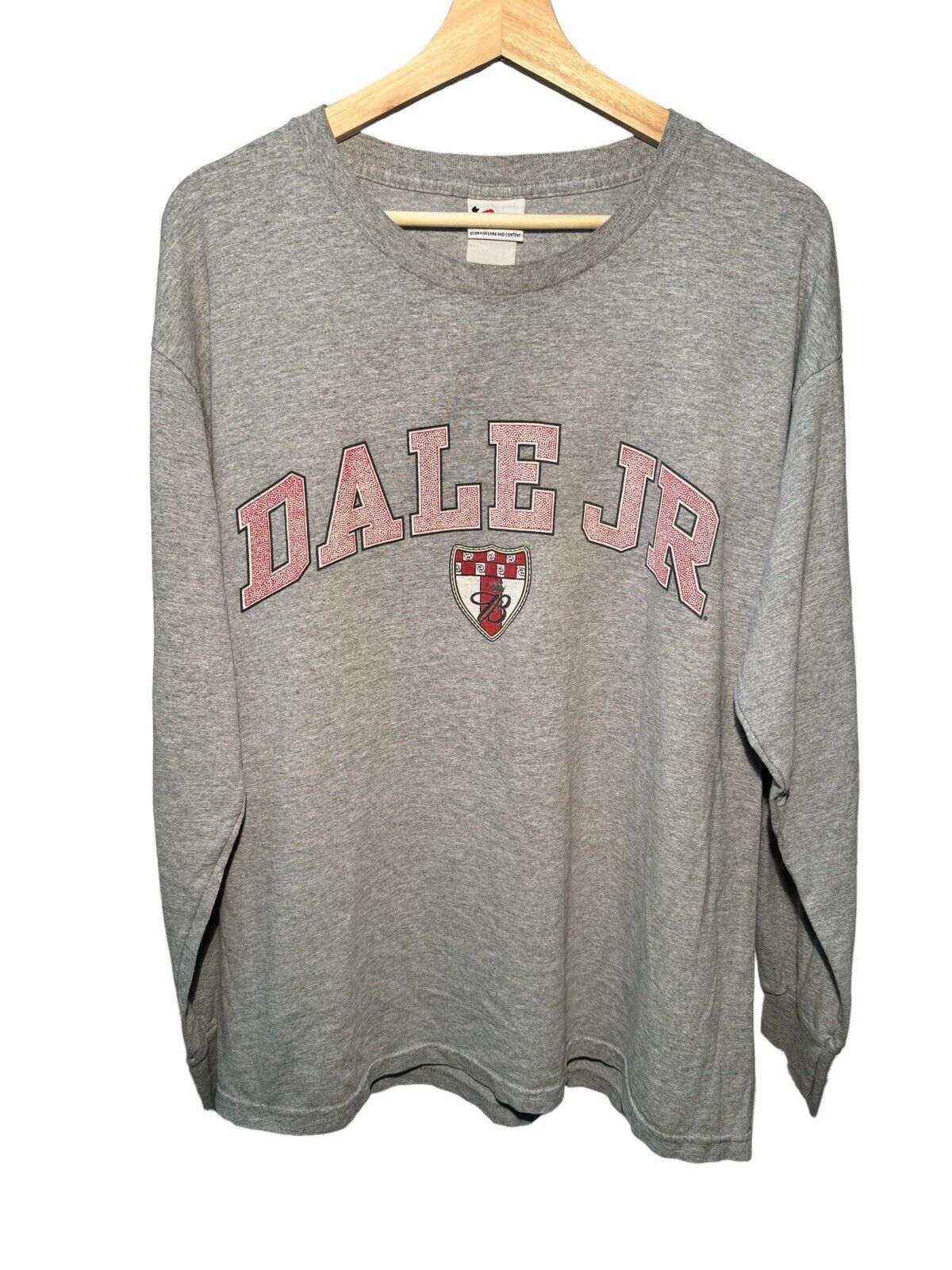 Vintage Dale Earnhardt Jr Chase Authentics Gray Long Sleeve T-Shirt Sz L 