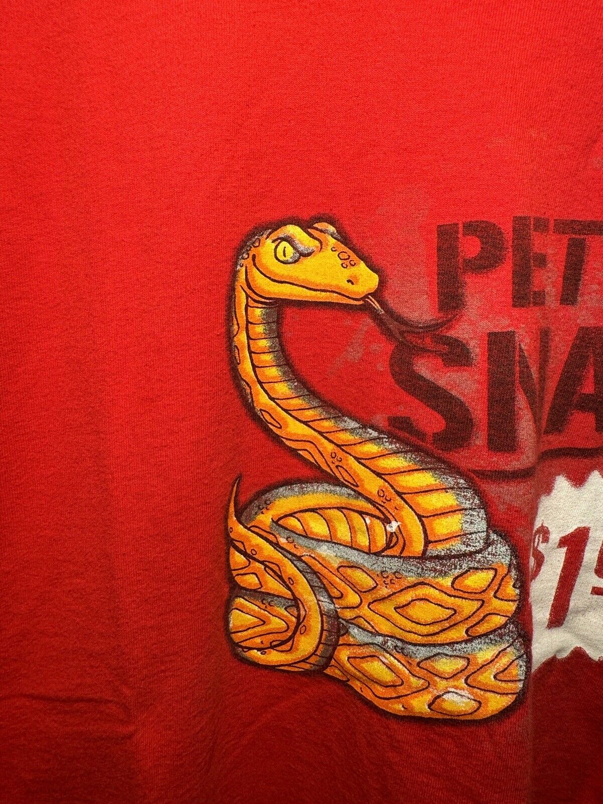 Vintage Rare Pet My Snake T-Shirt Sz XL Red Funny Tee 2003 