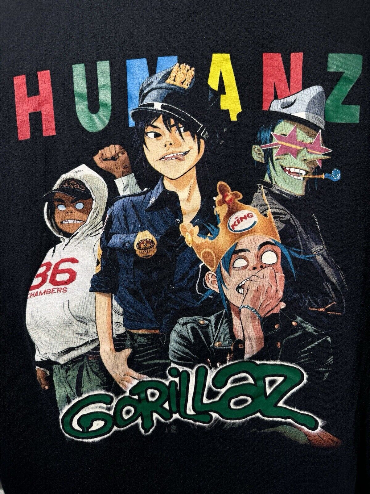 Rare Vintage The Gorillaz Band T-Shirt M 2000s Original Poster Art Tee Band 