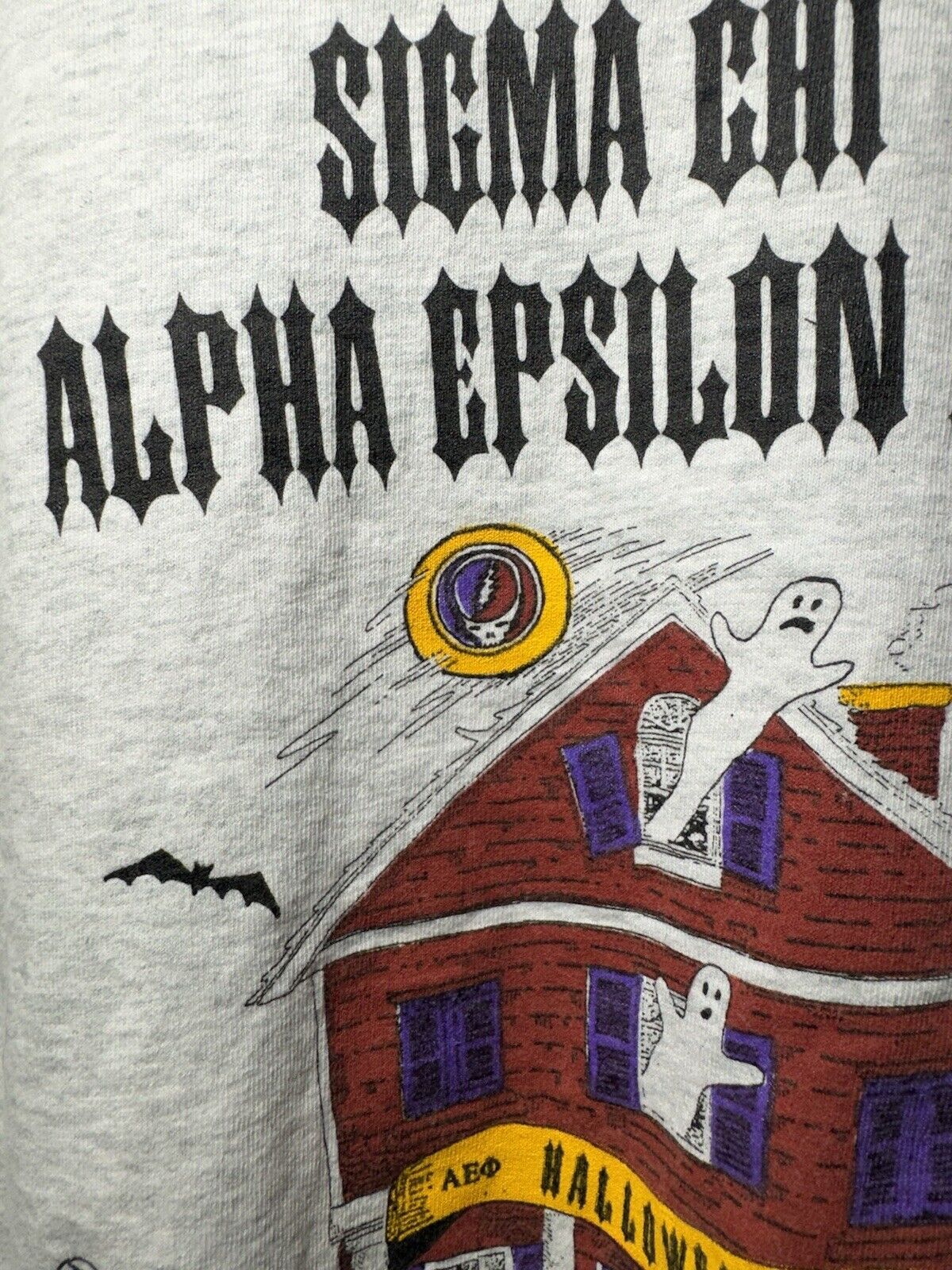 Vintage 1993 Sigma Chi Alpha Epsilon Phi L/S T-Shirt XL Grateful Dead Halloween 