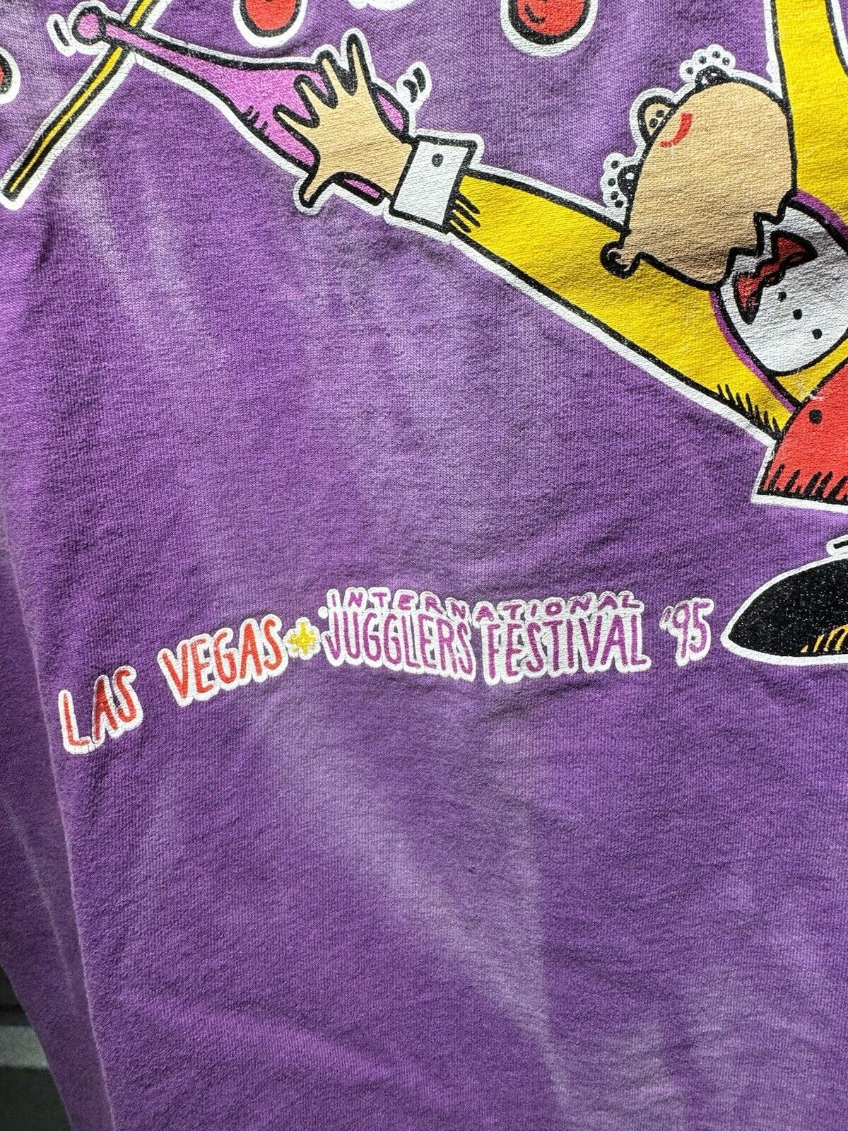 Vintage 1995 Jugglers Festivals Las Vegas T-Shirt Purple XL Anvil Rare 