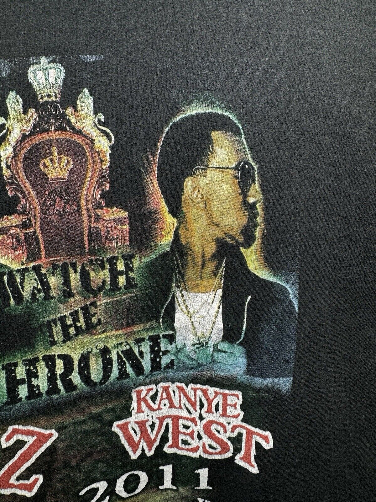 Vintage 2011 Watch The Throne Tour Concert T-Shirt Jay-Z Kanye West S Rare