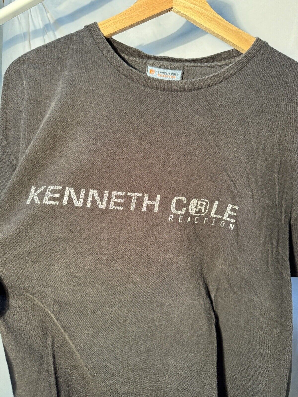 VINTAGE Kenneth Cole Reaction Mens Crew Neck Oversize T-Shirt Size XL Black 