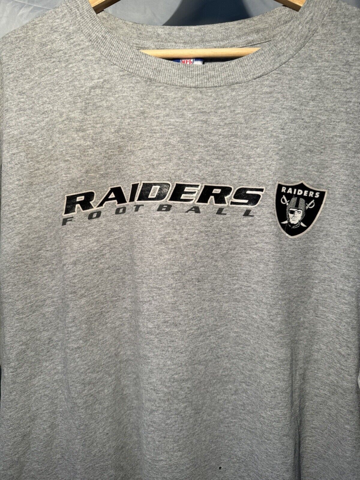 Vintage Oakland Raiders T-Shirt Size Large Gray by Reebok Y2K