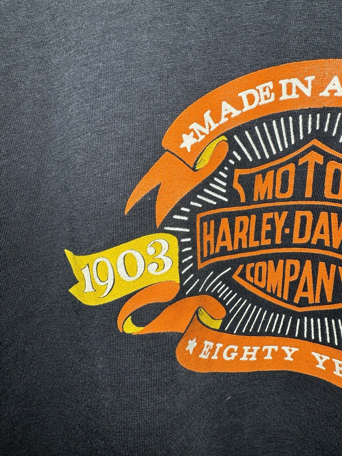 Vintage 80s 1983 Harley Davidson 80 Years T-Shirt Biker USA Rare Sz XL 