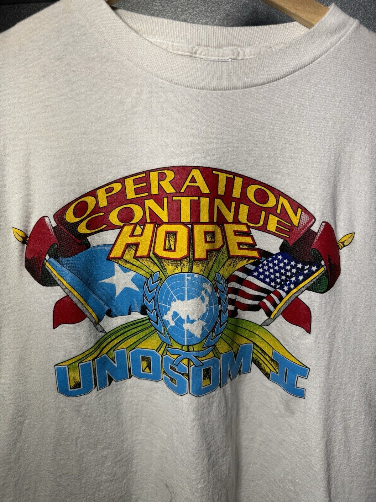 Vintage Soffe Shirts Operation Continue Hope Mens Size Large White