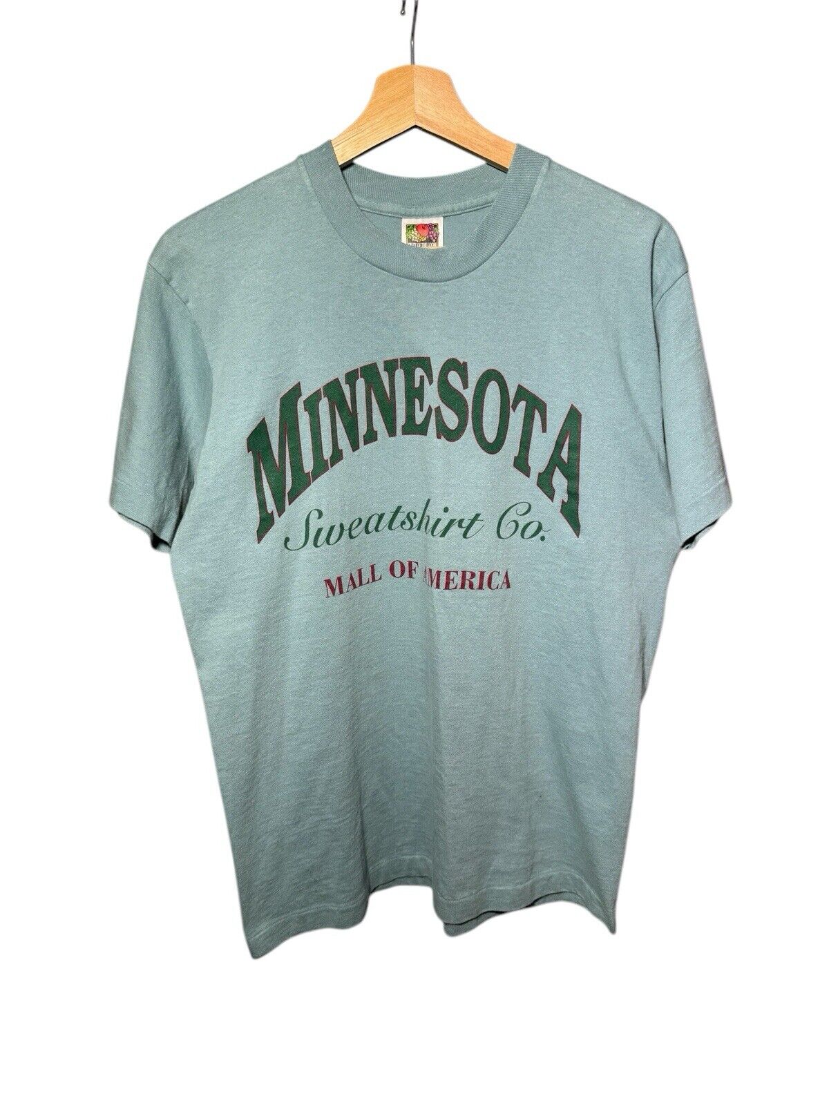 Vintage Minnesota Sweater M T-Shirt Mall of America Spellout Blue Single Stitch 