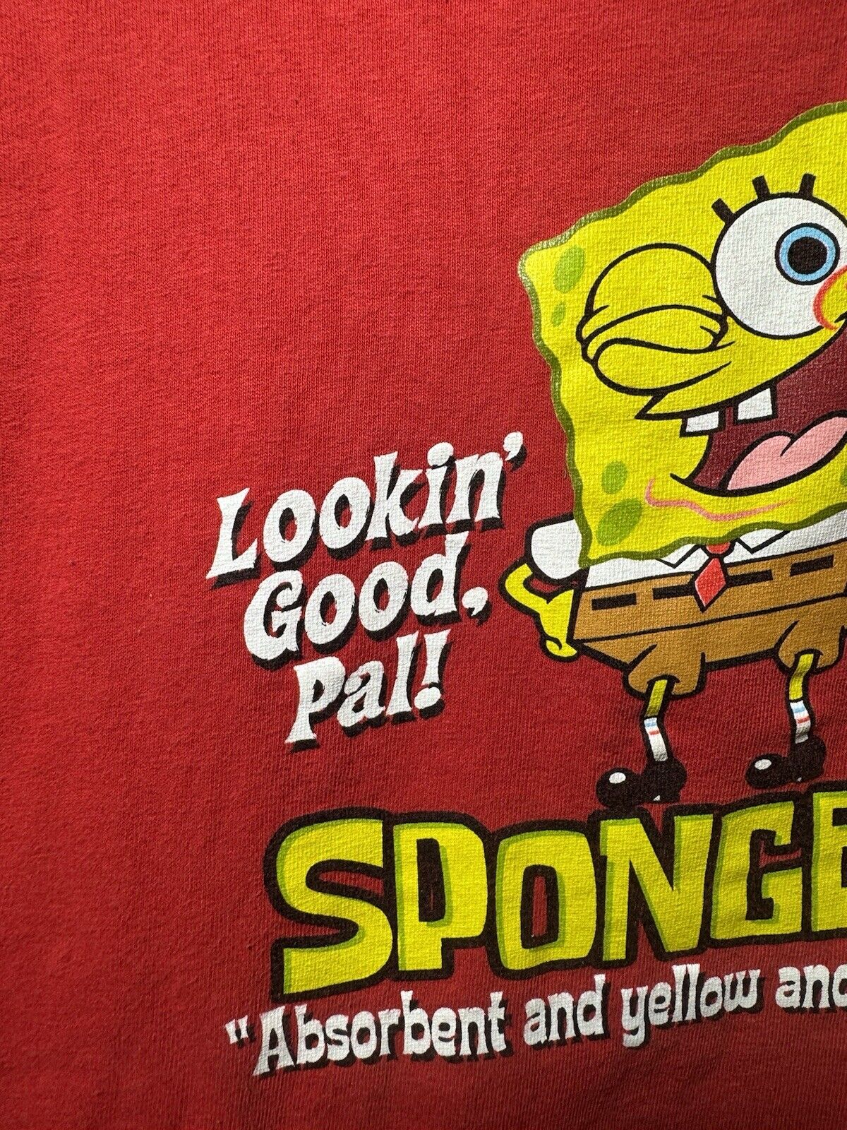 Vintage 2002 Spongebob Squarepants Nickelodeon Red Cartoon Shirt Y2K M