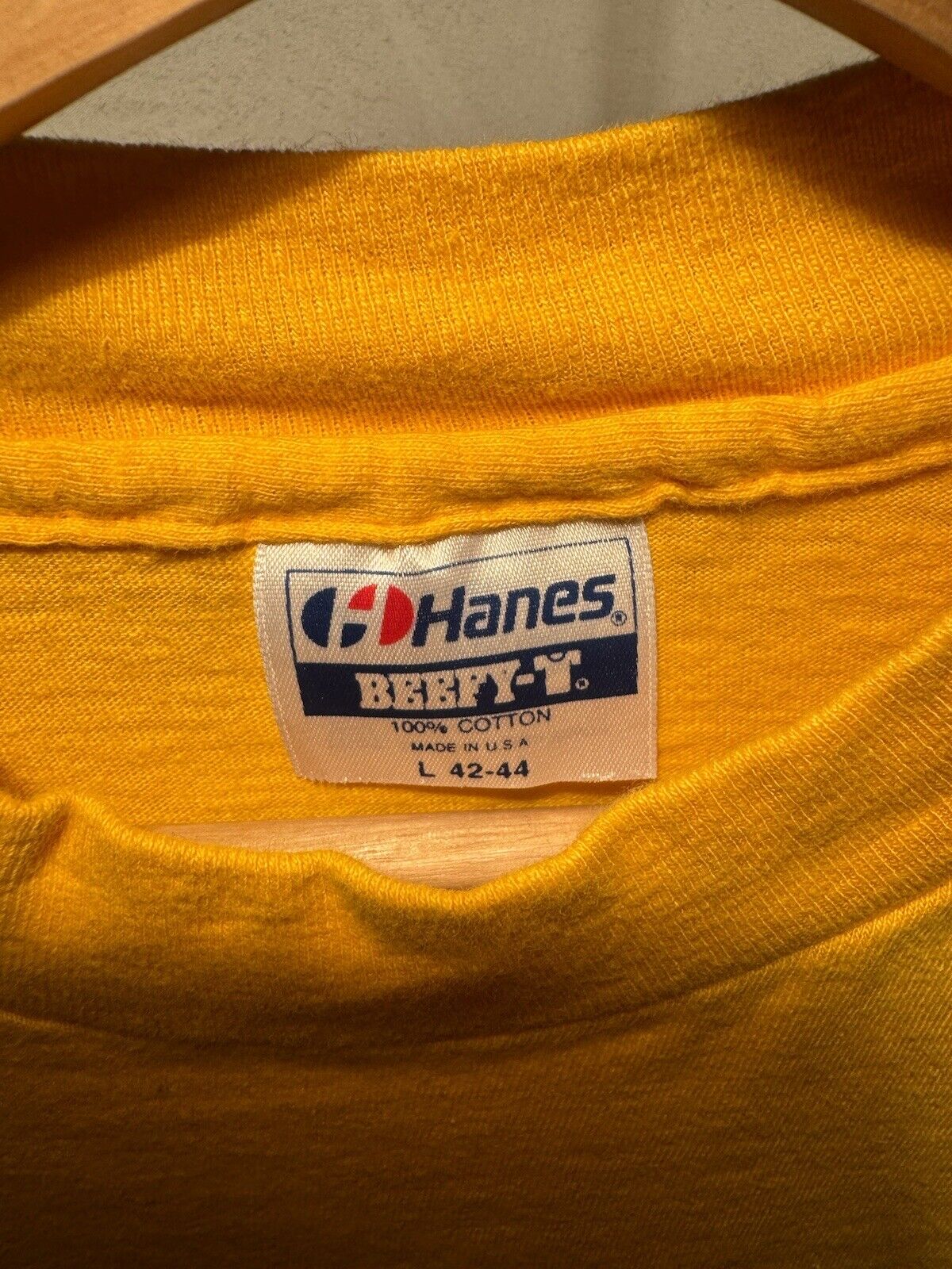 Vintage 90s Ride Association T-Shirt Yellow Sz L Hanes Single Stitch Biker Tee 