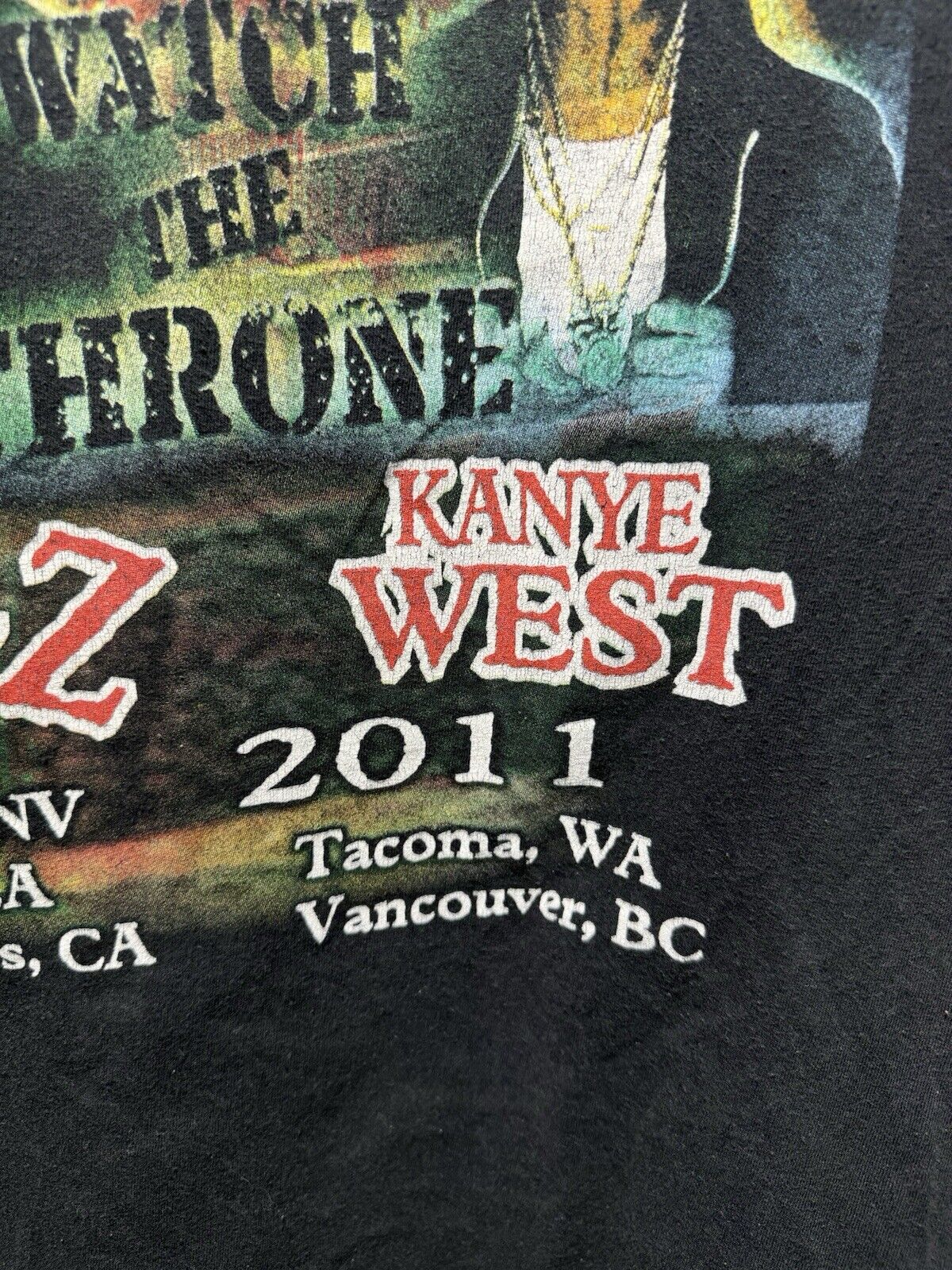 Vintage 2011 Watch The Throne Tour Concert T-Shirt Jay-Z Kanye West S Rare