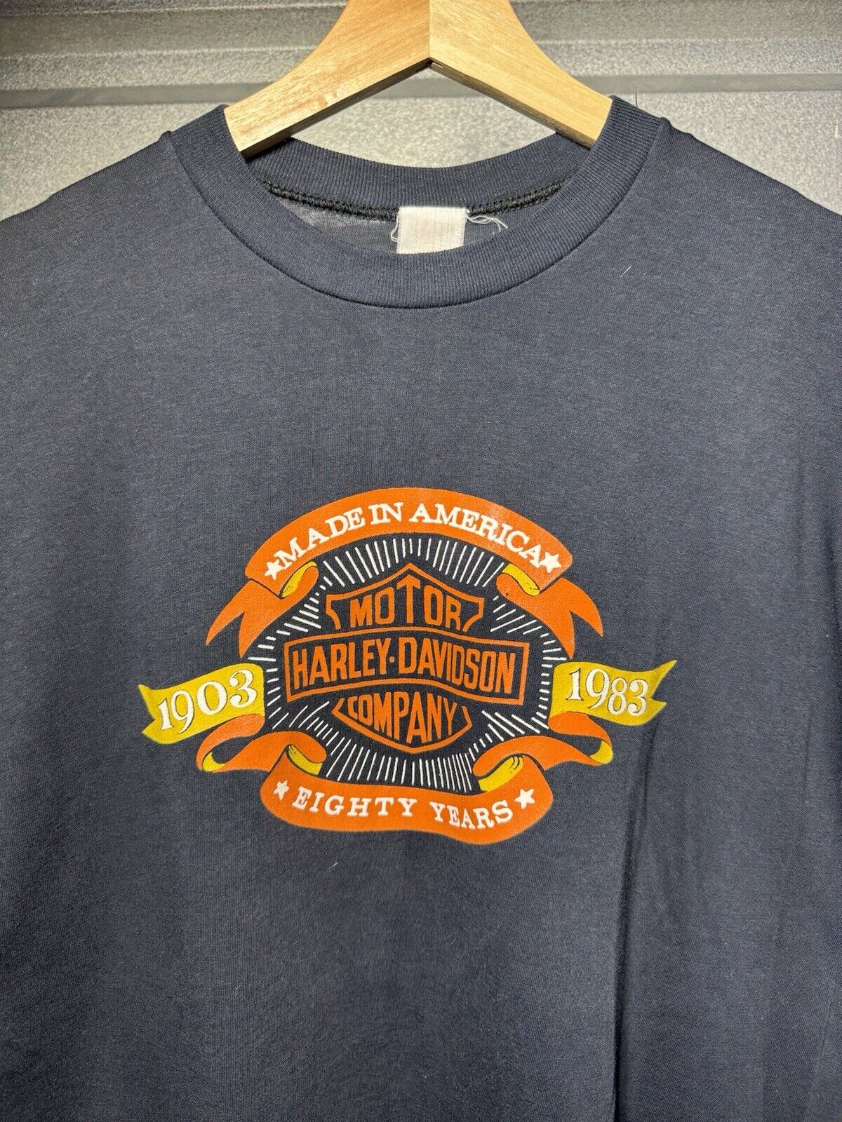 Vintage 80s 1983 Harley Davidson 80 Years T-Shirt Biker USA Rare Sz XL 