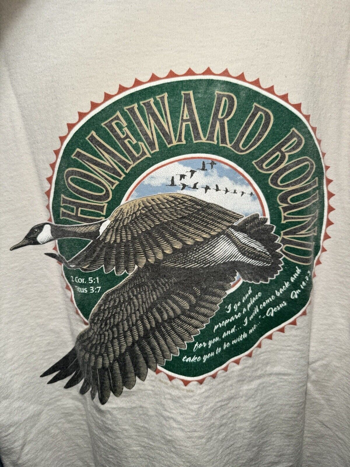 Vintage 1996 Homeward Bound T-Shirt Sz M Delta Double Sided Bird Goose 