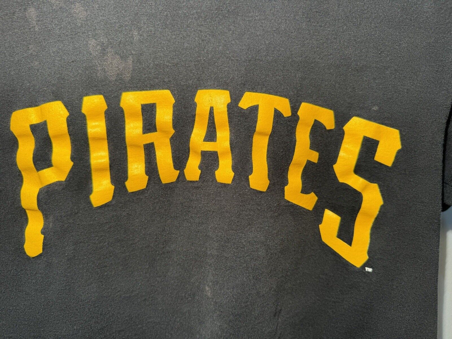 Vintage 90s Pittsburgh Pirates Majestic T-Shirt Black Single Stitch Youth L 