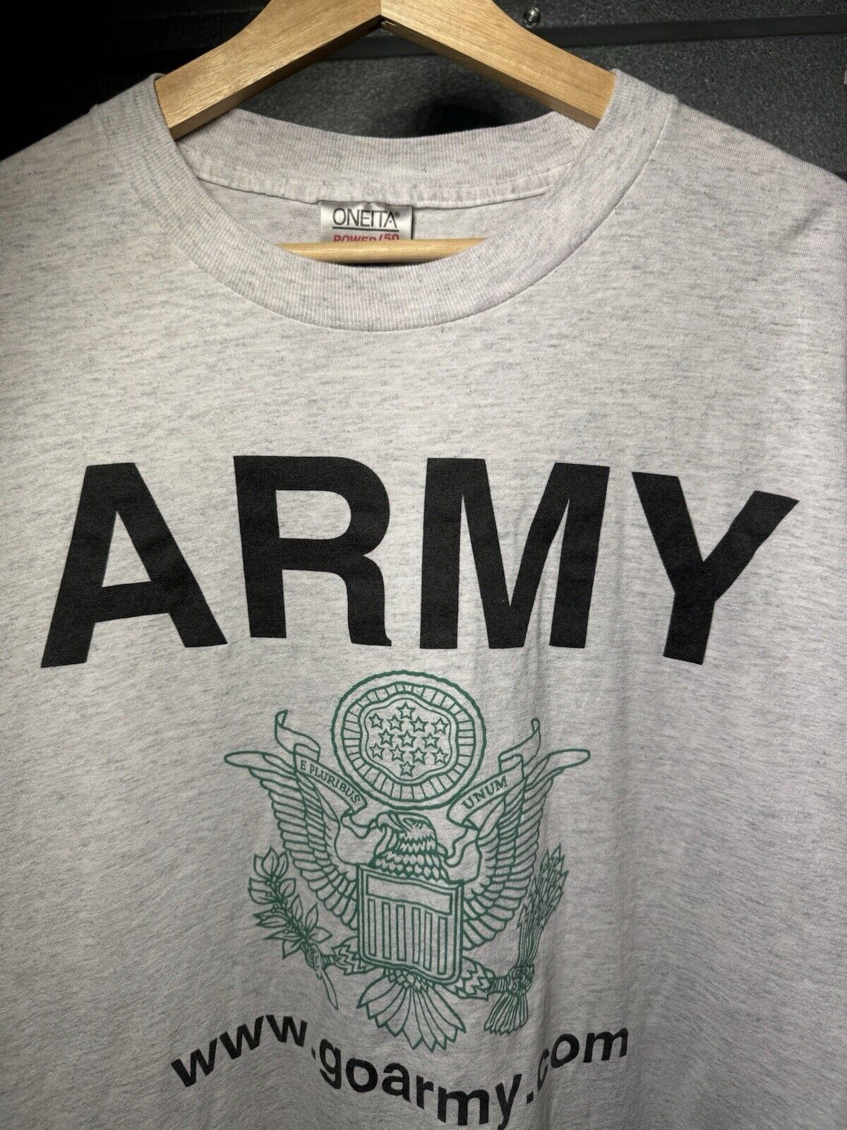 Vintage Single Stitch Army T Shirt Size XL Goarmy.com