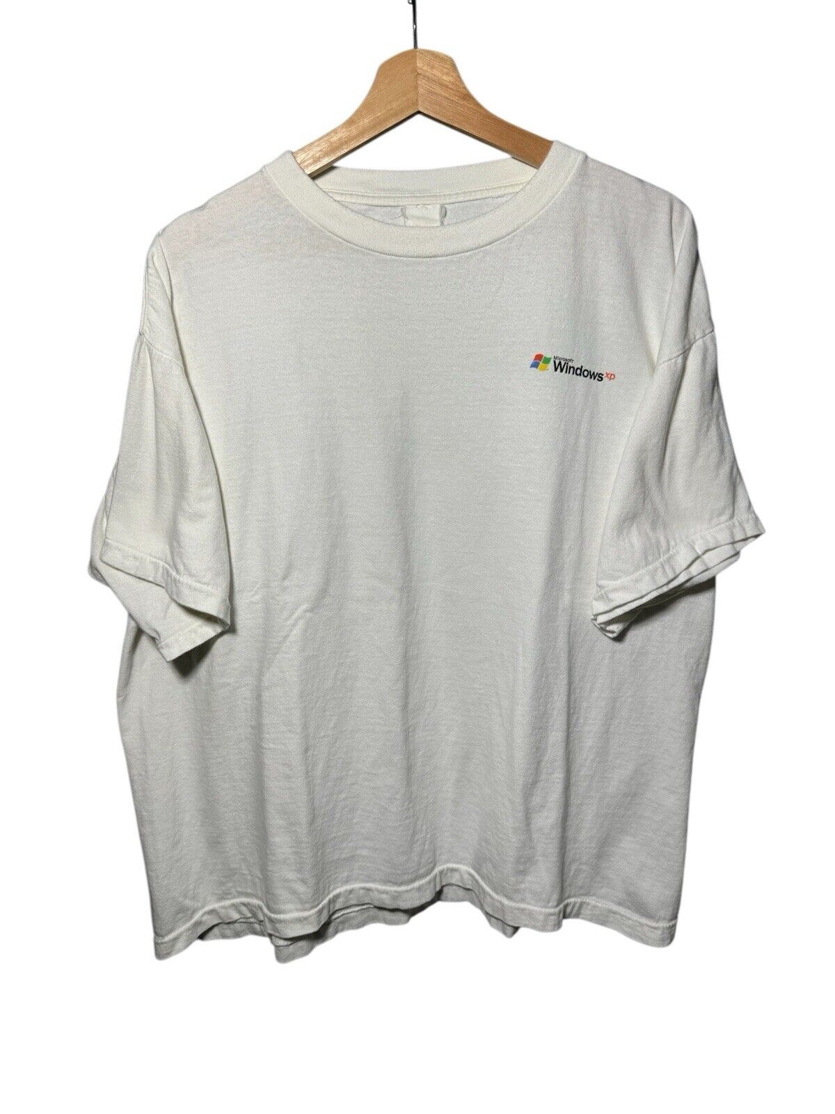 VINTAGE Microsoft Windows T-Shirt Adult XL White Computer Single Stitch USA