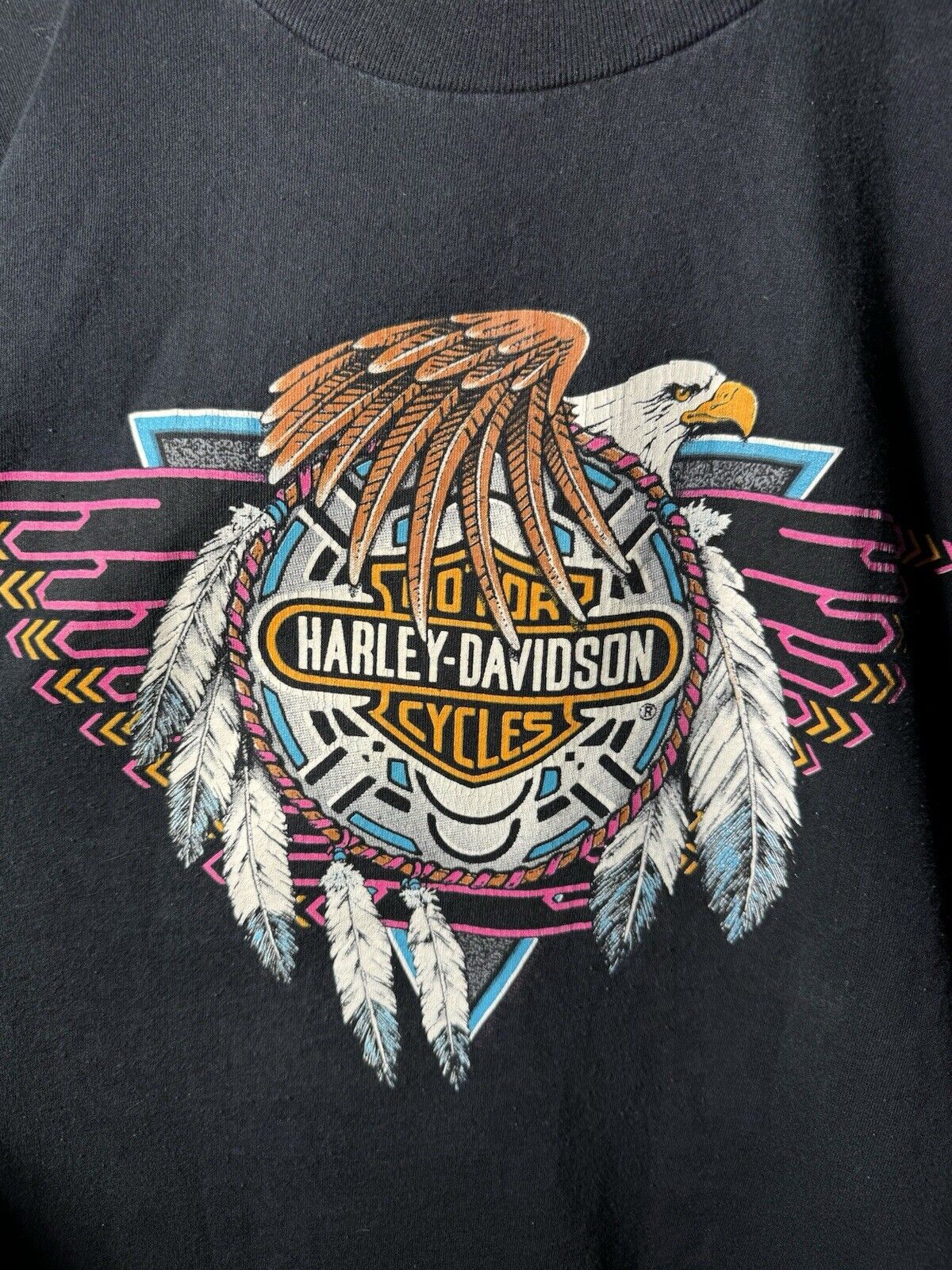 Vintage Harley Davidson 1992 St Louis MO T-Shirt Black Mens M Dbl Sided Rare 