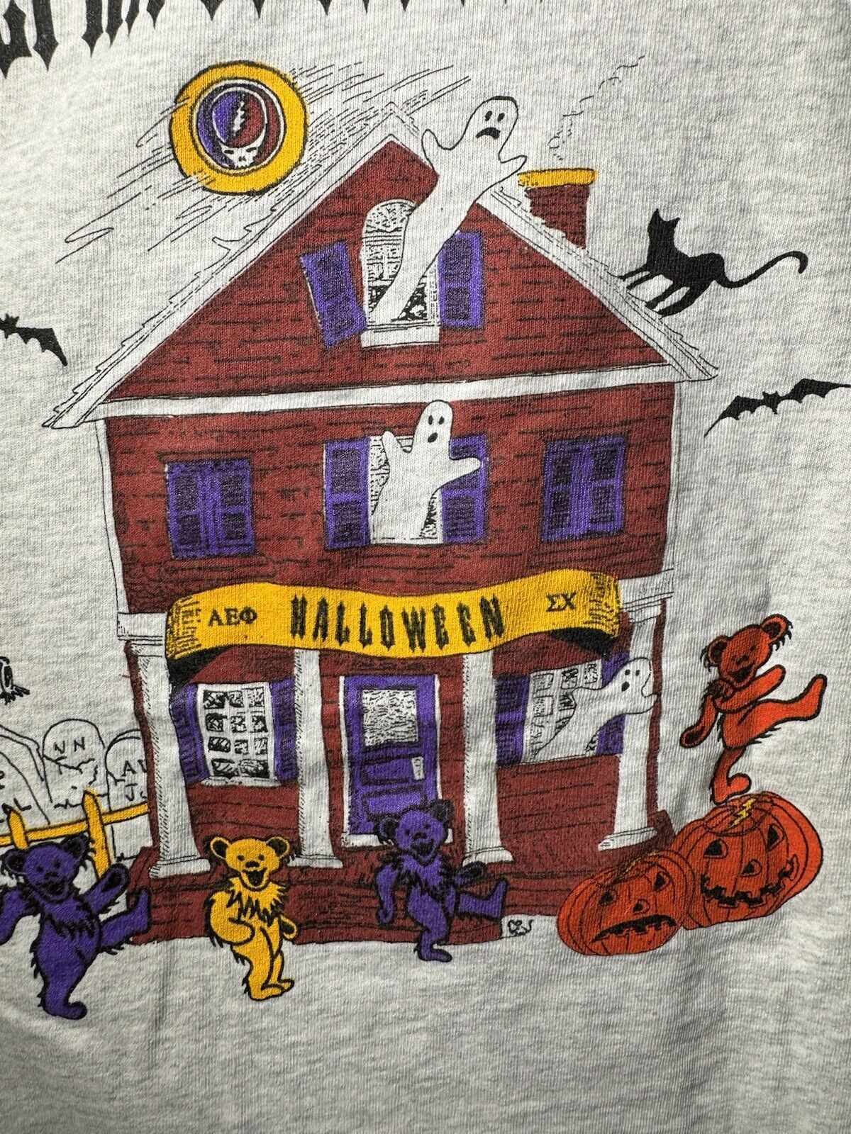 Vintage 1993 Sigma Chi Alpha Epsilon Phi L/S T-Shirt XL Grateful Dead Halloween 