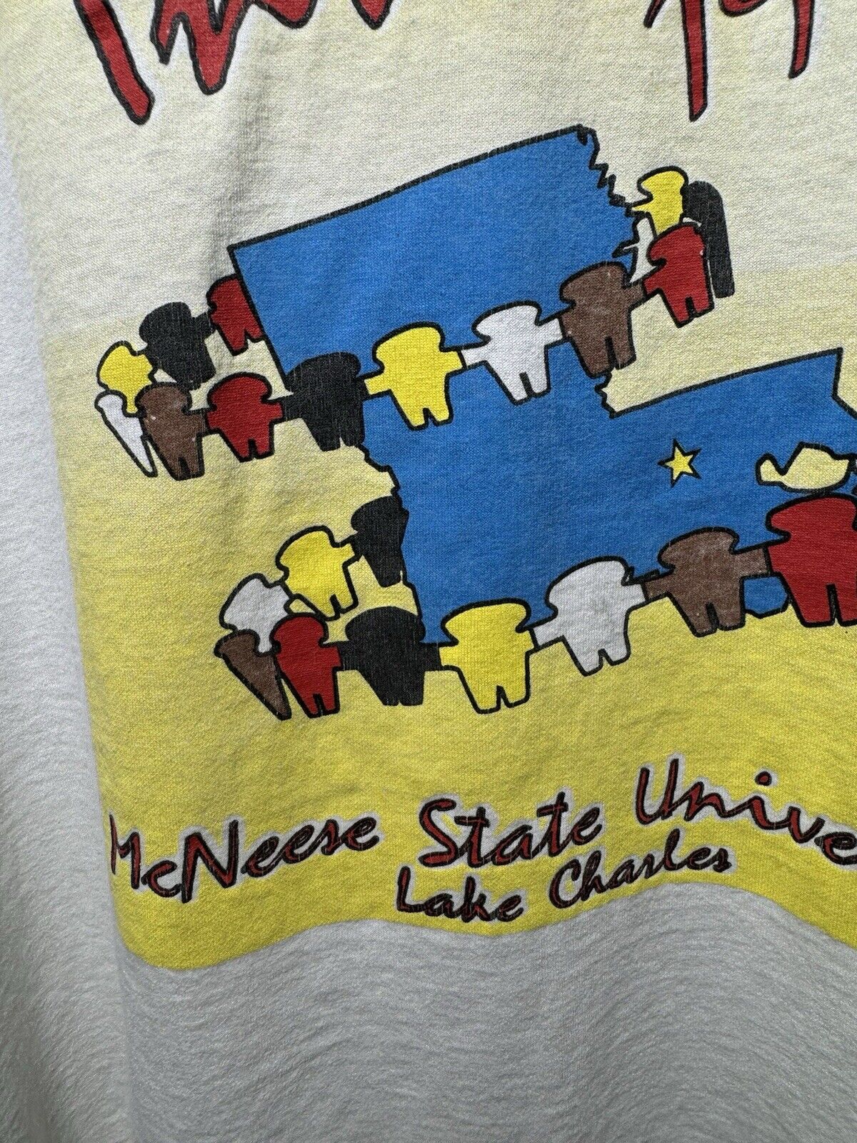 Vintage 1993 Mcneese State University T-Shirt Sz XXL White Teen Institute USA