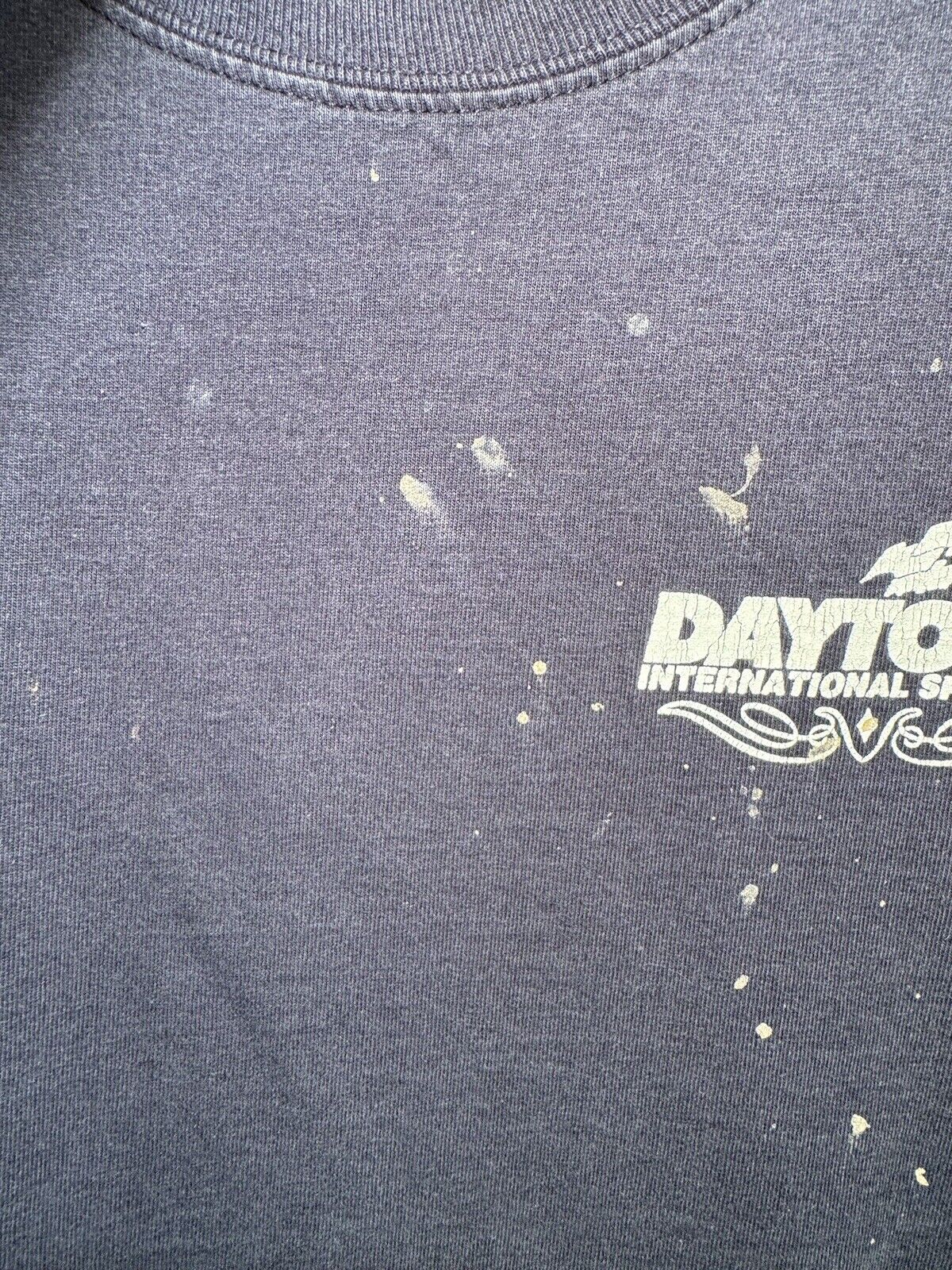 Vintage Daytona International Speedway T-Shirt Size Large Men’s Navy Dbl Sided