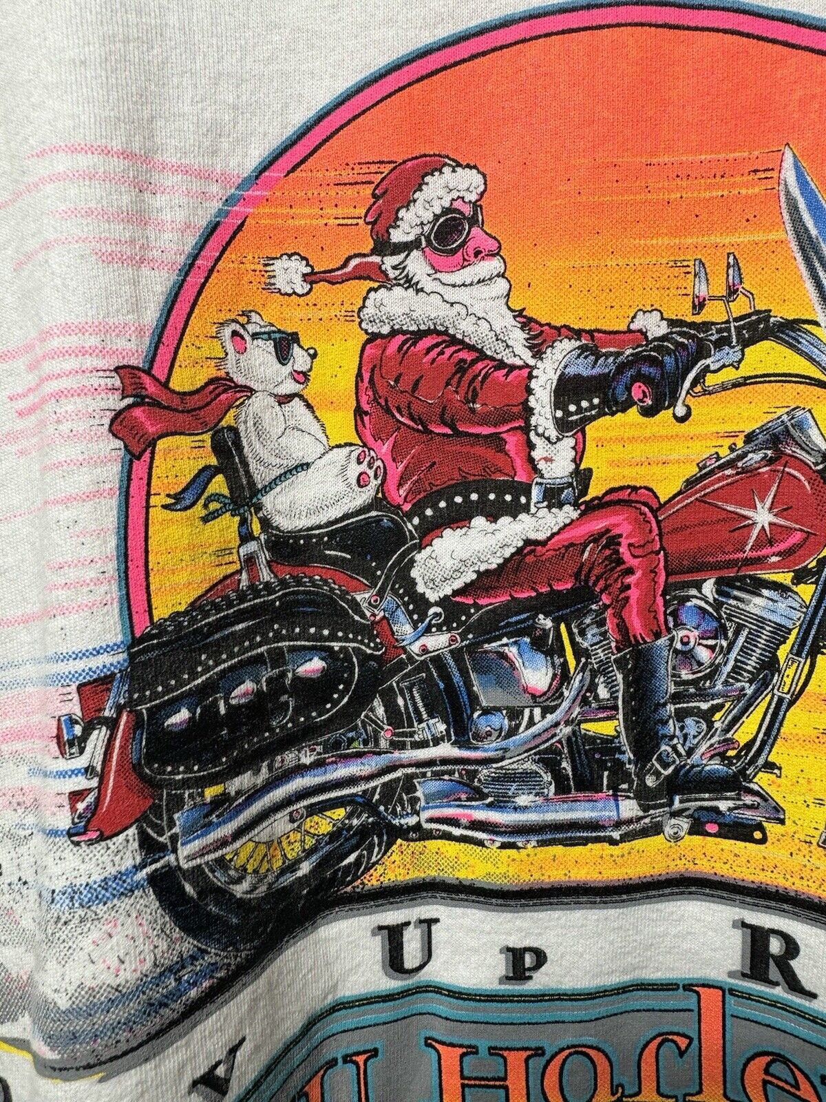 VTG 1994 HAPPY Harley Days Rodeo Dr T-shirt Christmas Santa Beverly Hills 3XL