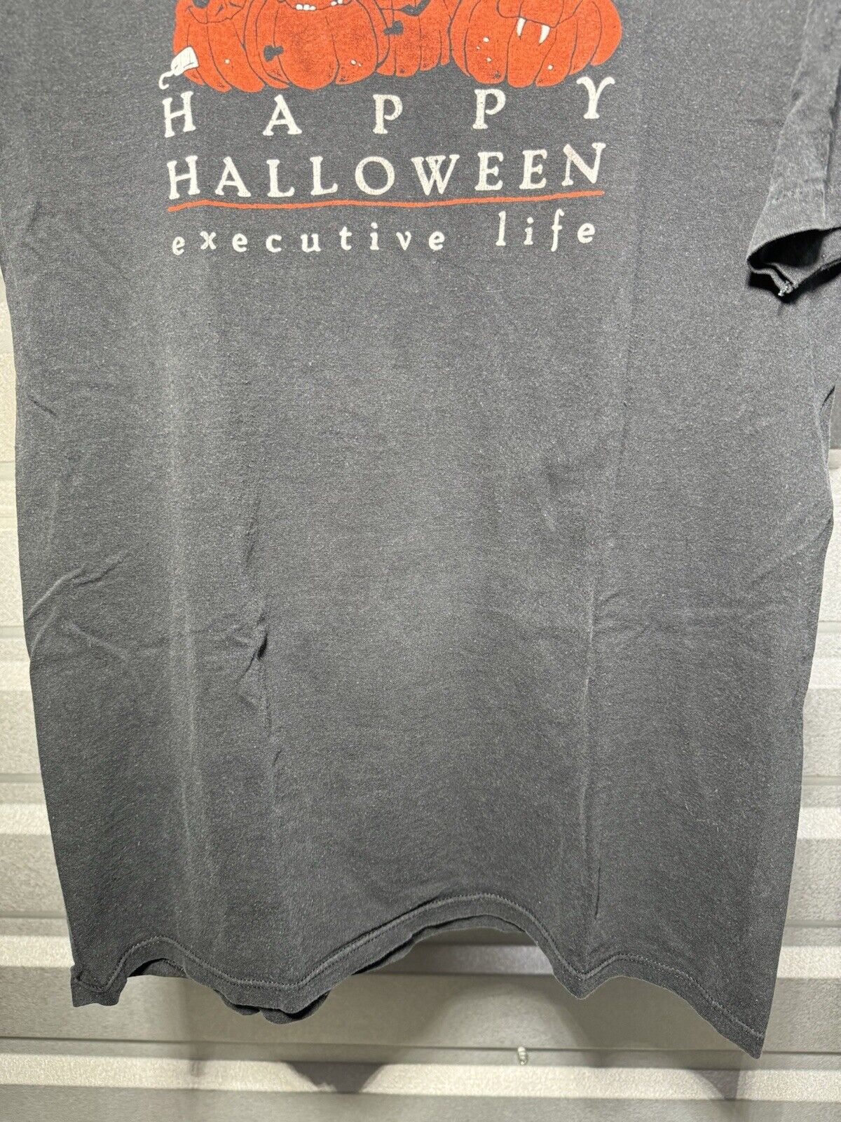 Vintage Jerzees Happy Halloween Executive Life T-Shirt Black Single Stitch Sz L