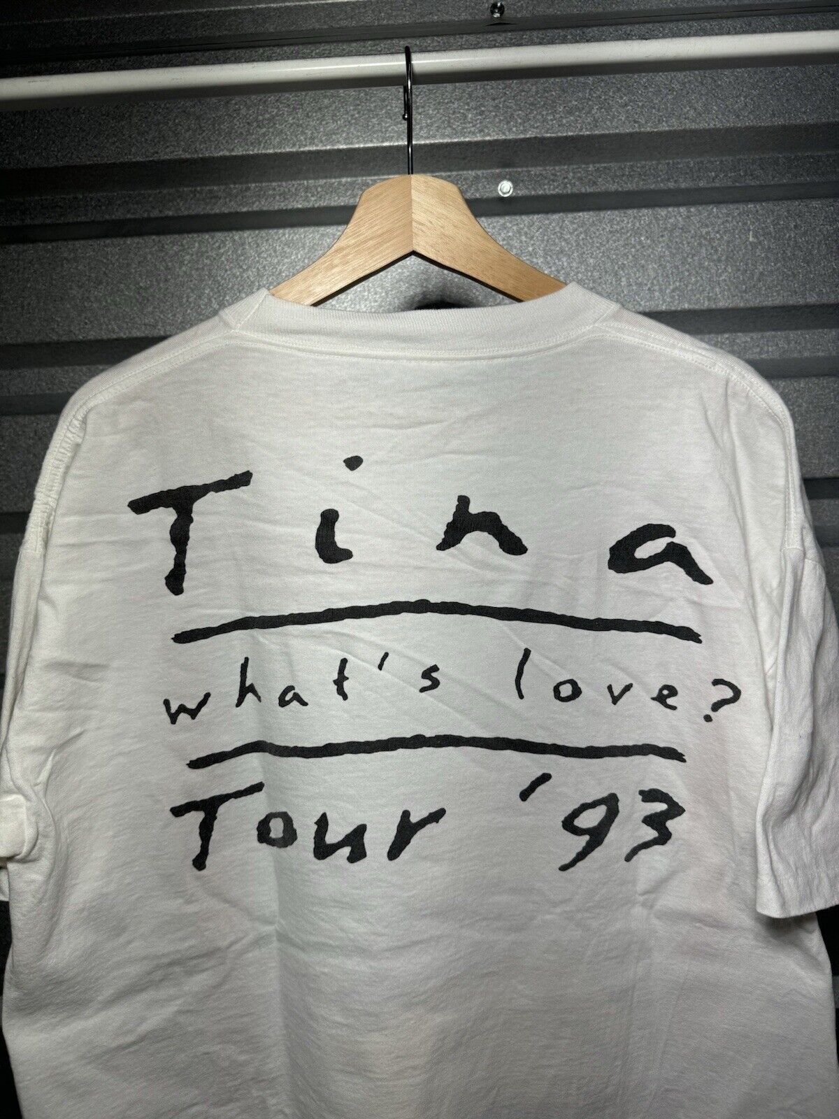 Vintage Tina Turner What's Love Tour 1993 Tee Sz XL  White T-Shirt Dbl Sided 