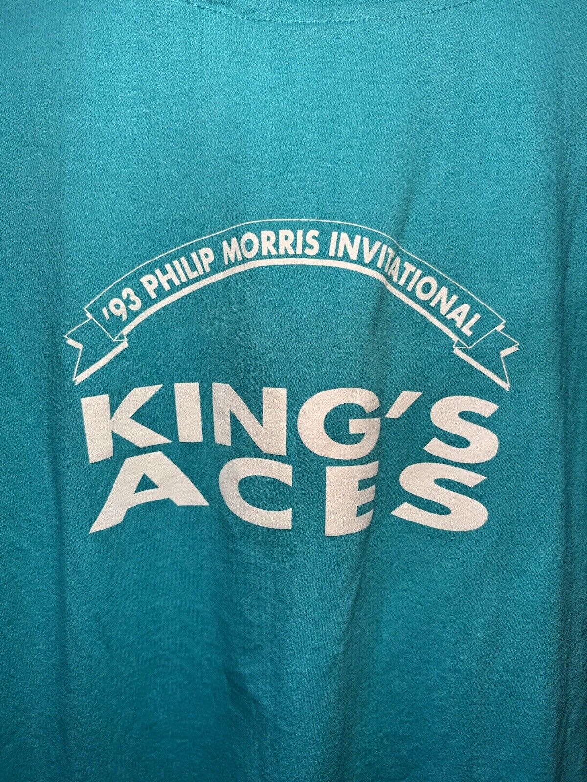 Vintage 1993 King’s Aces T-Shirt Size XL Blue Hanes Tee Single Stitch 