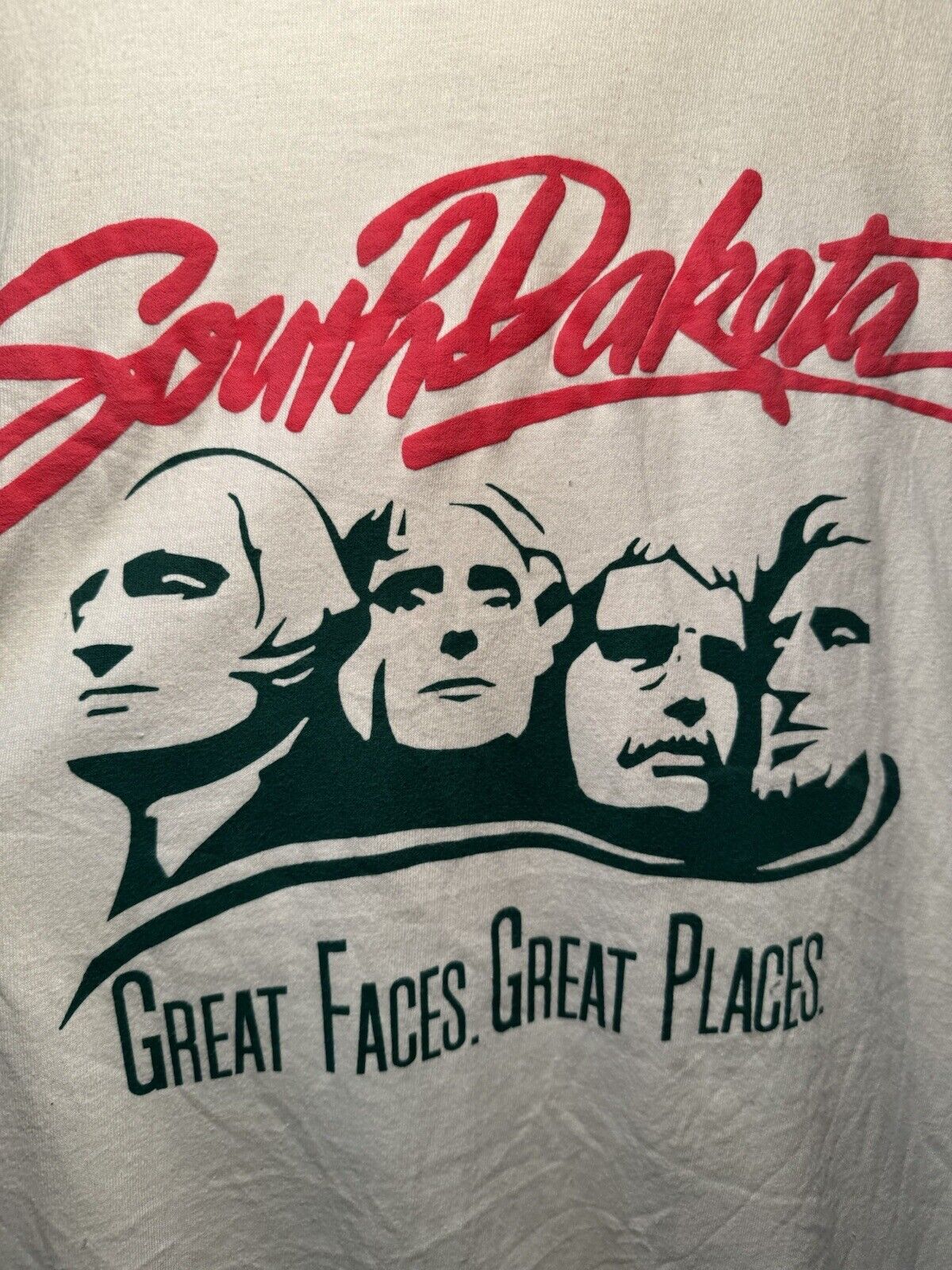 Vintage 90s South Dakota Mount Rushmore Souvenir T-shirt L white USA