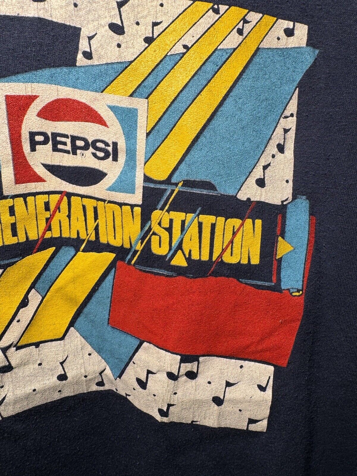 Vintage Pepsi New Generation System T-Shirt Sz  L Blue Double Sided Soccer Camp 