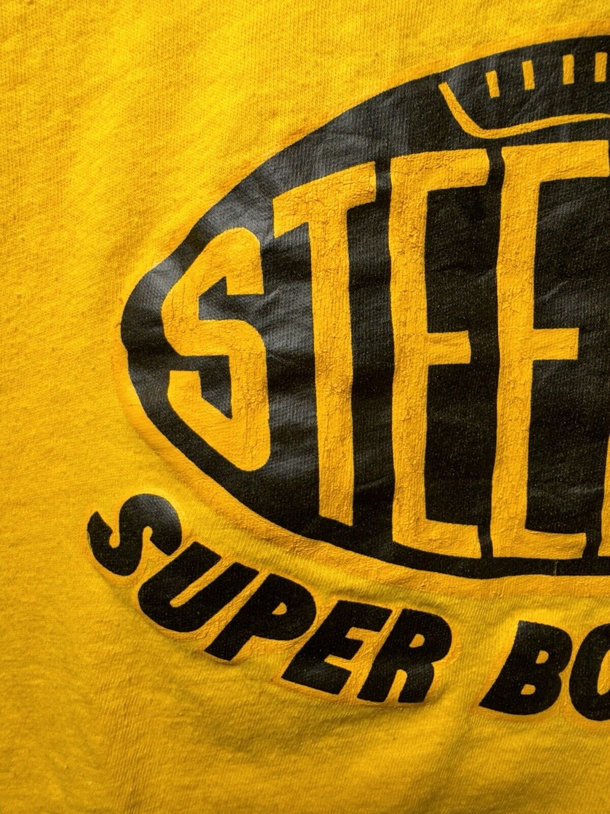 VTG Steelers Mens T Shirt S Super Bowl 13 1979 SS Made in USA Yellow 