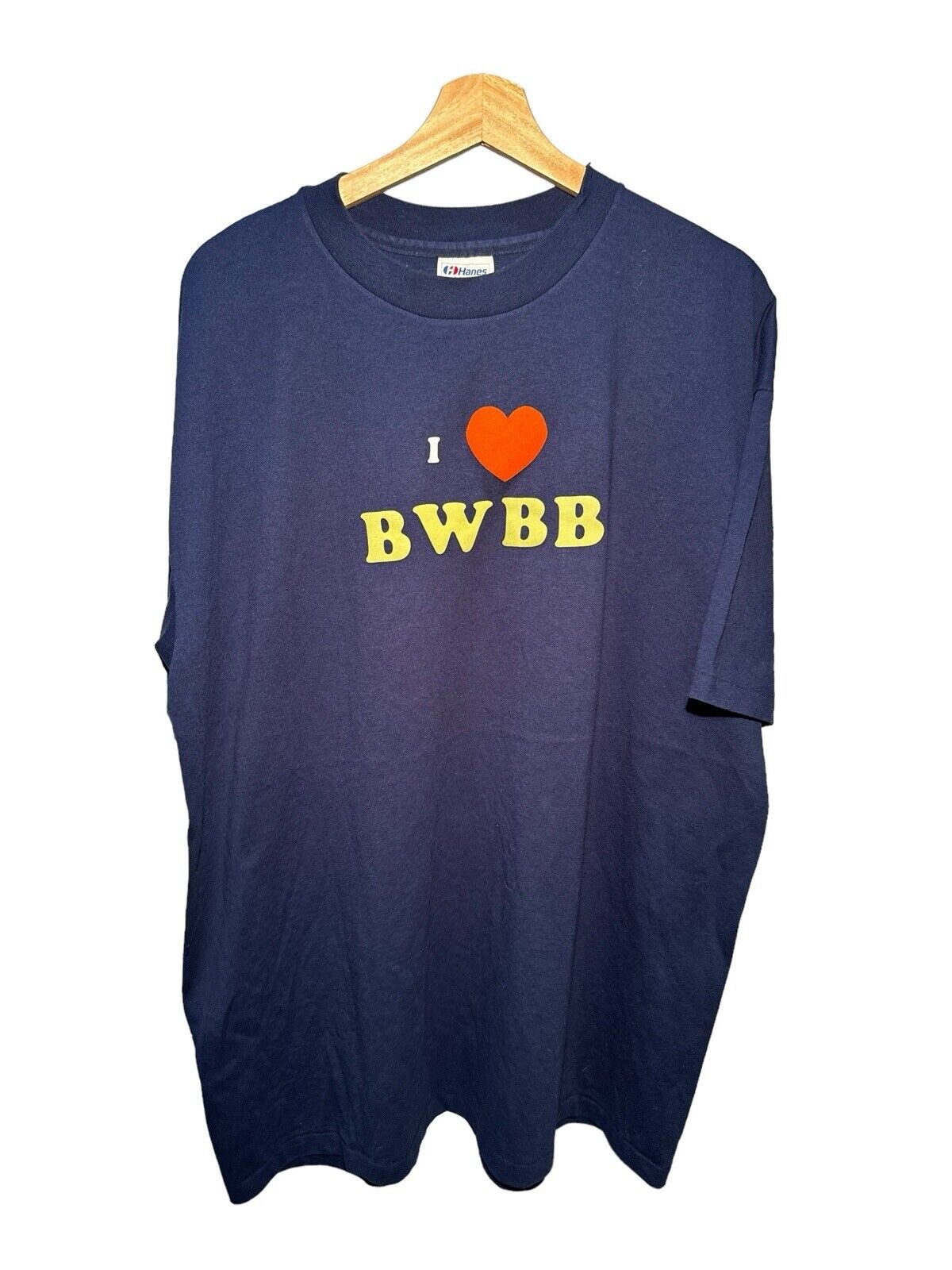 Vintage I Heart BWBB T-Shirt Sz XXL Navy Hanes Single Stitch Funny Tee 